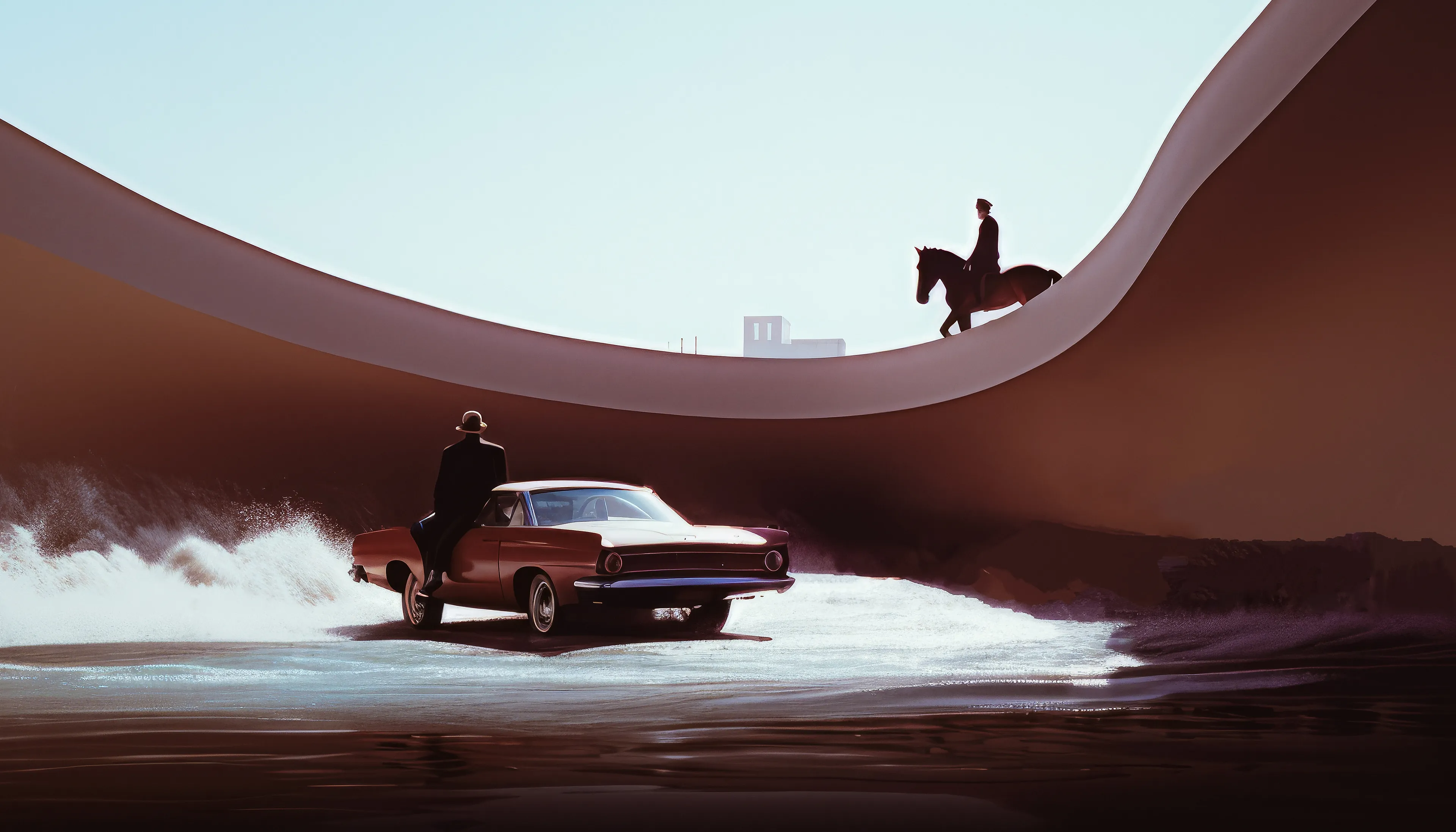 "Las Vegas: Rapid Change in the West" is a collection of AI post-photography that places viewers into a discussion on what it means to experience personal, societal, and environmental change. Through diverse narrative scenarios, this collection captures the glamour, violence, and everyday moments that happen in a mythical version of one of the most dramatic transitions in the American West.

In the 1950s and 1960s, Las Vegas experienced a rapid transition from a quiet, rural desert town into a major tourist destination, run by the mob, that hosted an increasing mobile US population. Las Vegas quickly evolved into a mythical place in people's minds where perception, "reality' and lived experiences are often in conflict. Life goes on, but it is often weird.

Post-prompt editing is kept to a minimum to allow the strangeness and quirks of AI to come through, providing a historical look at what MidJourney was like during this particular time with these specific circumstances.

Midjourney V5 (5, 5.1 & 5.2)  
Topaz upscale for size  
5824 x 3328 pixels

Pop Punk