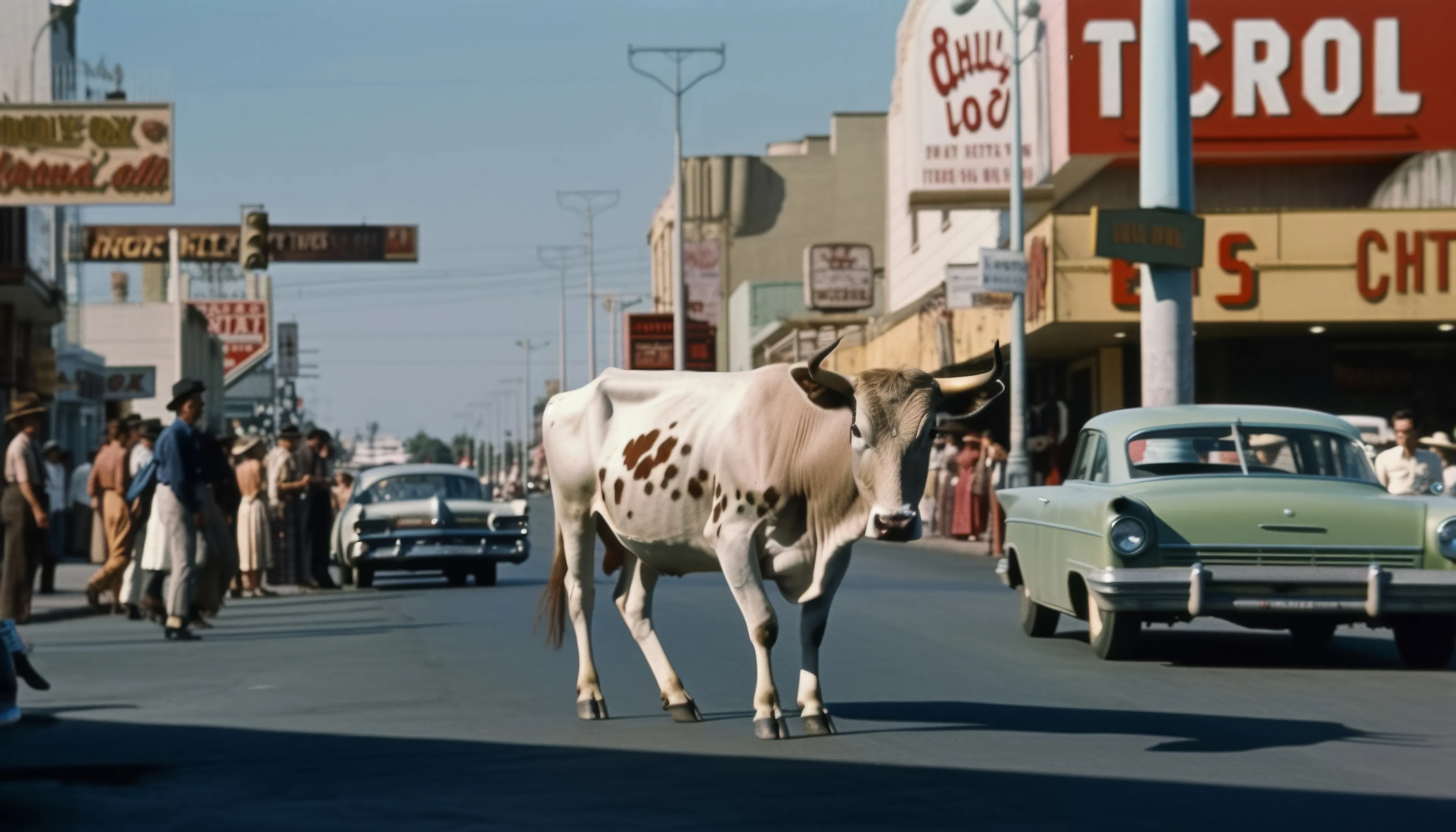 "Las Vegas: Rapid Change in the West" is a collection of AI post-photography that places viewers into a discussion on what it means to experience personal, societal, and environmental change. Through diverse narrative scenarios, this collection captures the glamour, violence, and everyday moments that happen in a mythical version of one of the most dramatic transitions in the American West.

In the 1950s and 1960s, Las Vegas experienced a rapid transition from a quiet, rural desert town into a major tourist destination, run by the mob, that hosted an increasing mobile US population. Las Vegas quickly evolved into a mythical place in people's minds where perception, "reality' and lived experiences are often in conflict. Life goes on, but it is often weird.

Post-prompt editing is kept to a minimum to allow the strangeness and quirks of AI to come through, providing a historical look at what MidJourney was like during this particular time with these specific circumstances.

Midjourney V5 (5, 5.1 & 5.2)  
Topaz upscale for size  
5824 x 3328 pixels

Pop Punk
