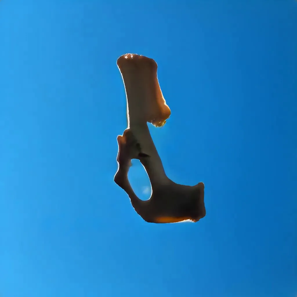 Bones in the sky in a vanishing of the genuine. The physical reality enters hyperreality through film photographs via a GAN Generative Adversarial Network. Inspired by Georgia O'Keefe by way of Jean Baudrillard. This is a special selection by a viewer of Bones In The Sky Marfa from a live feed of the model generating unique images never to be seen again.