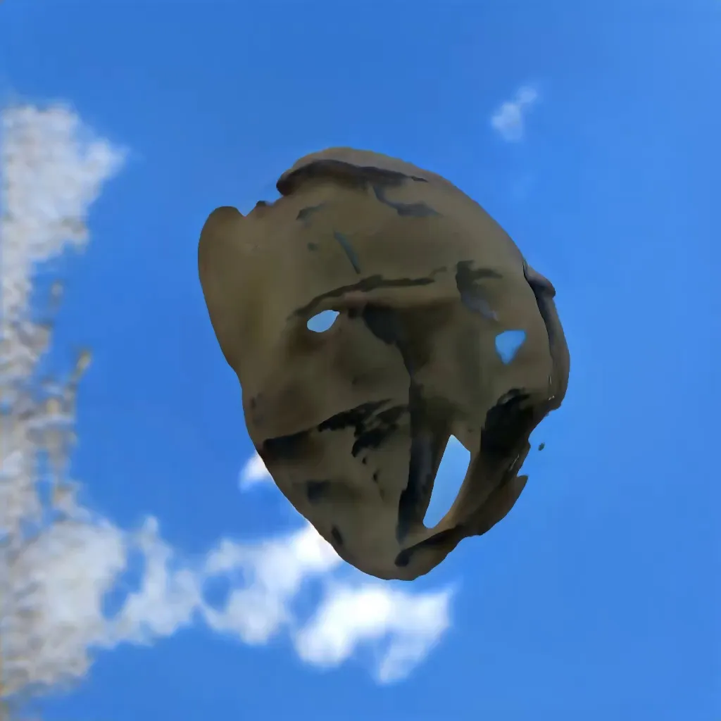 Bones in the sky as a vanishing of the genuine. The real enters hyperreality through film photographs via a GAN.