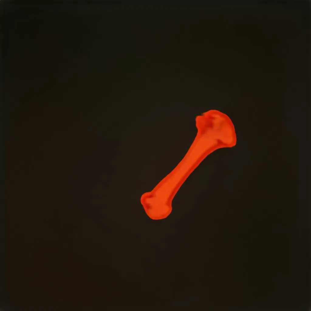 Bones in the sky in a vanishing of the genuine. The physical reality enters hyperreality through film photographs via a GAN Generative Adversarial Network. Inspired by Georgia O'Keefe by way of Jean Baudrillard. This is a special selection by a viewer of Bones In The Sky Marfa from a live feed of the model generating unique images never to be seen again.