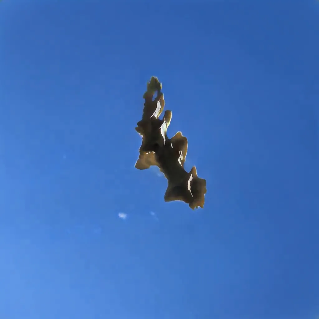 Bones in the sky in a vanishing of the genuine. The physical reality enters hyperreality through film photographs via a GAN Generative Adversarial Network. Inspired by Georgia O'Keefe by way of Jean Baudrillard. This is a special selection by a viewer of Bones In The Sky Marfa from a live feed of the model generating unique images never to be seen again.