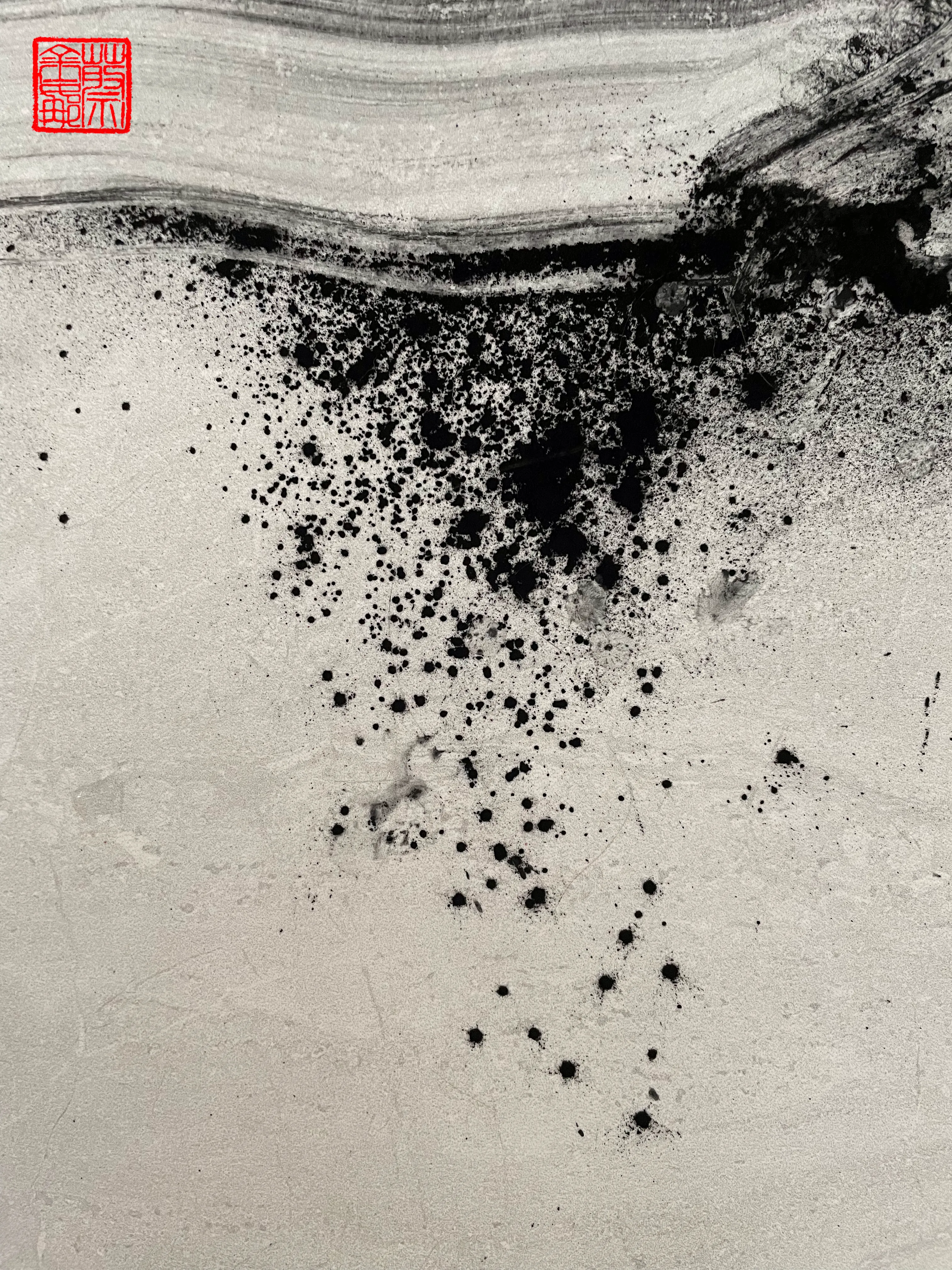 ‘Pulse-beat’ Collection  
A breath or a pulse-beat of the undefinable spirit of life.

“When painting follows the heart, the obstructing veils are removed, all the innumerable things of Heaven and Earth can be represented.” - Shih-t’ao (1642-1707) 

Painting with charcoal on ceramic informed by the technique and philosophy of traditional Chinese painting. Translated into digital through photography. Physical work - destroyed.

1/1  
Date: 2023  
Artist: Georgina Hooper  
3023 x 4032 px  
16.8MB  
12MP