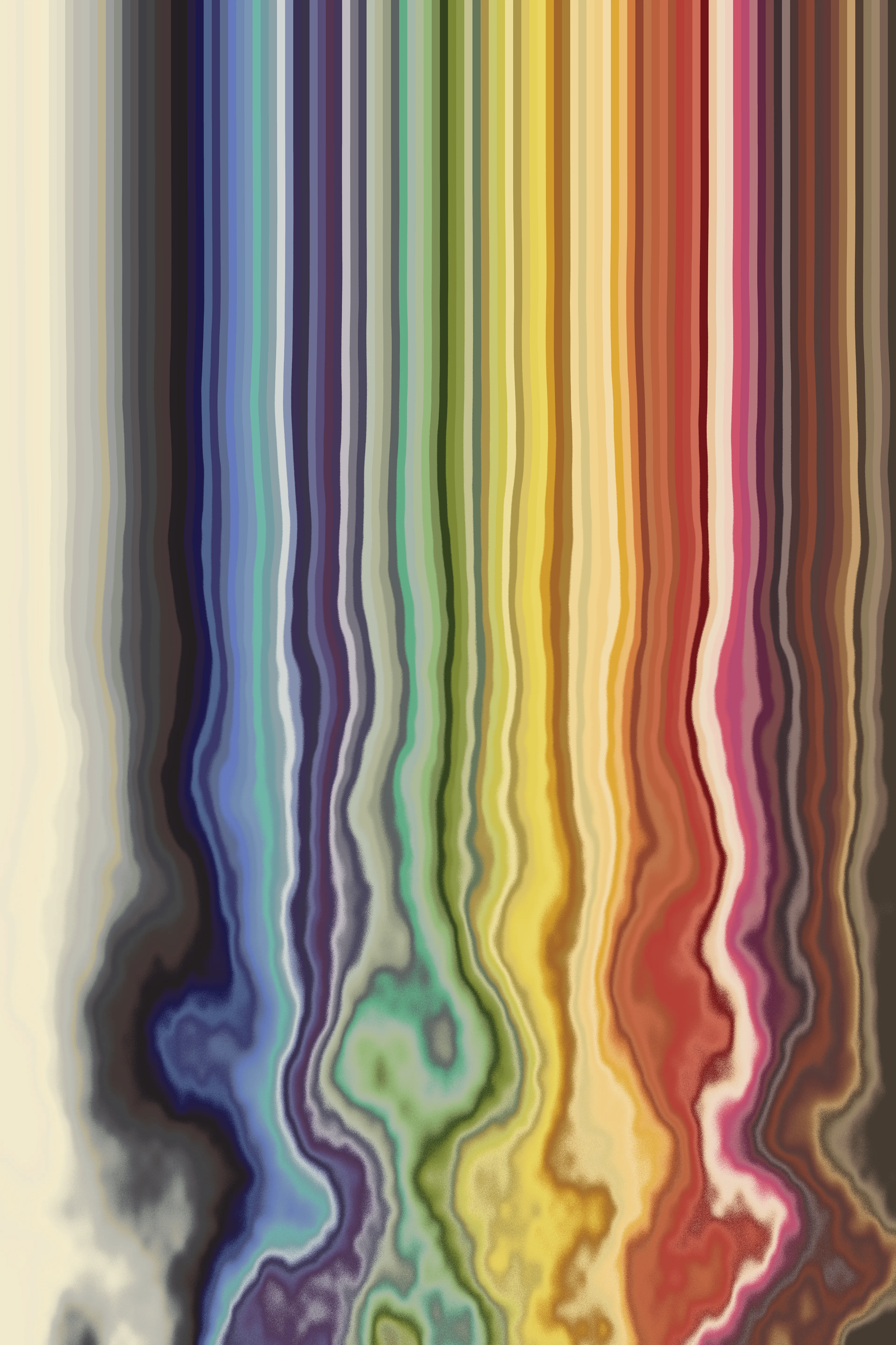 Nomenclature Falls by ippsketch and Nick Rougeux
7200 × 10800 px
Edition 1 of 1

Werner's Nomenclature of Colors, first published in 1814, served as a classification guide before photography became commonplace and was used by Charles Darwin during voyages on the HMS Beagle. These 110 colors, arranged here in the order presented in the book (whites, greys, blacks, blues, purples, greens, yellows, oranges, reds, browns), are brought forth from the natural world and from aged and yellowed pages to digital form, and given new life.

Sketched with code