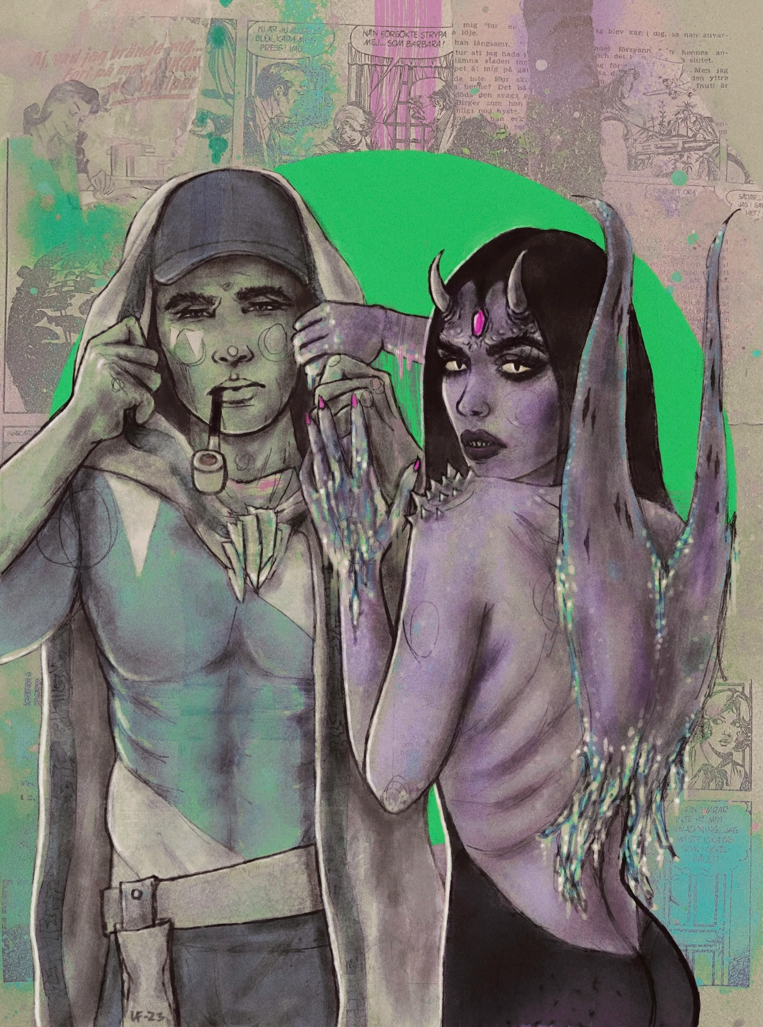 Mixed media, 
Based on Pixel Vault Core Characters GFunk & Argot