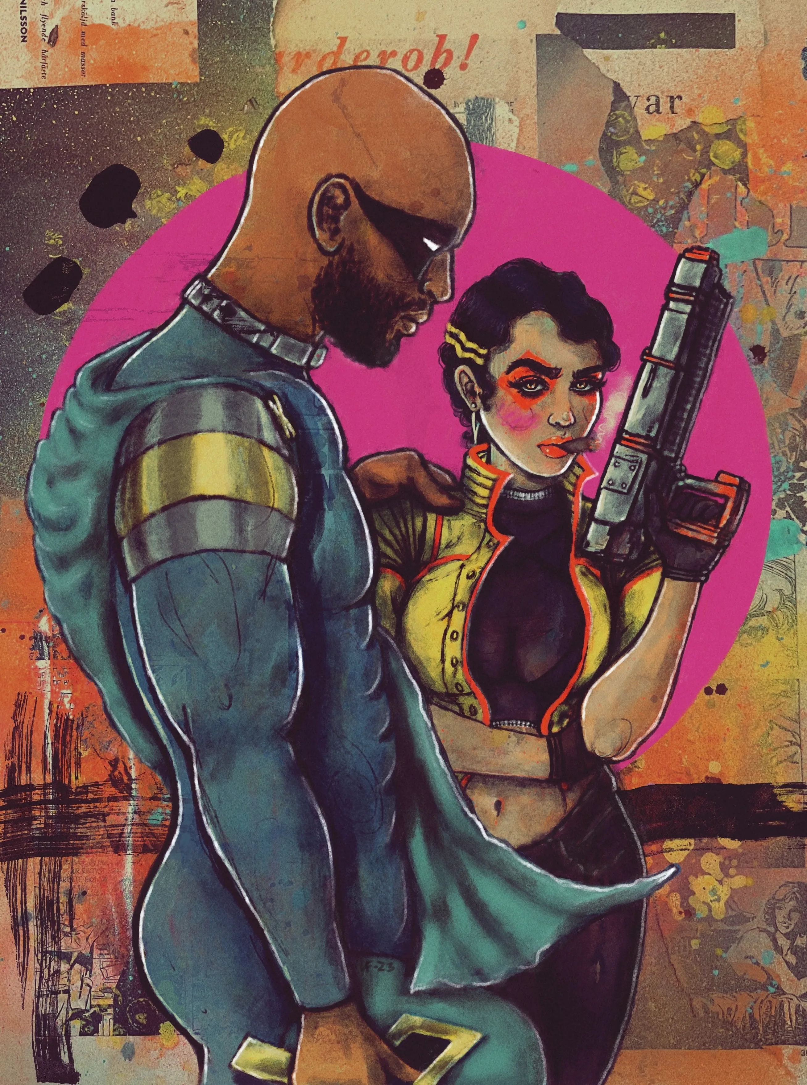 Mixed media, 
Based on Pixel Vault Core Characters Marvin & Ash