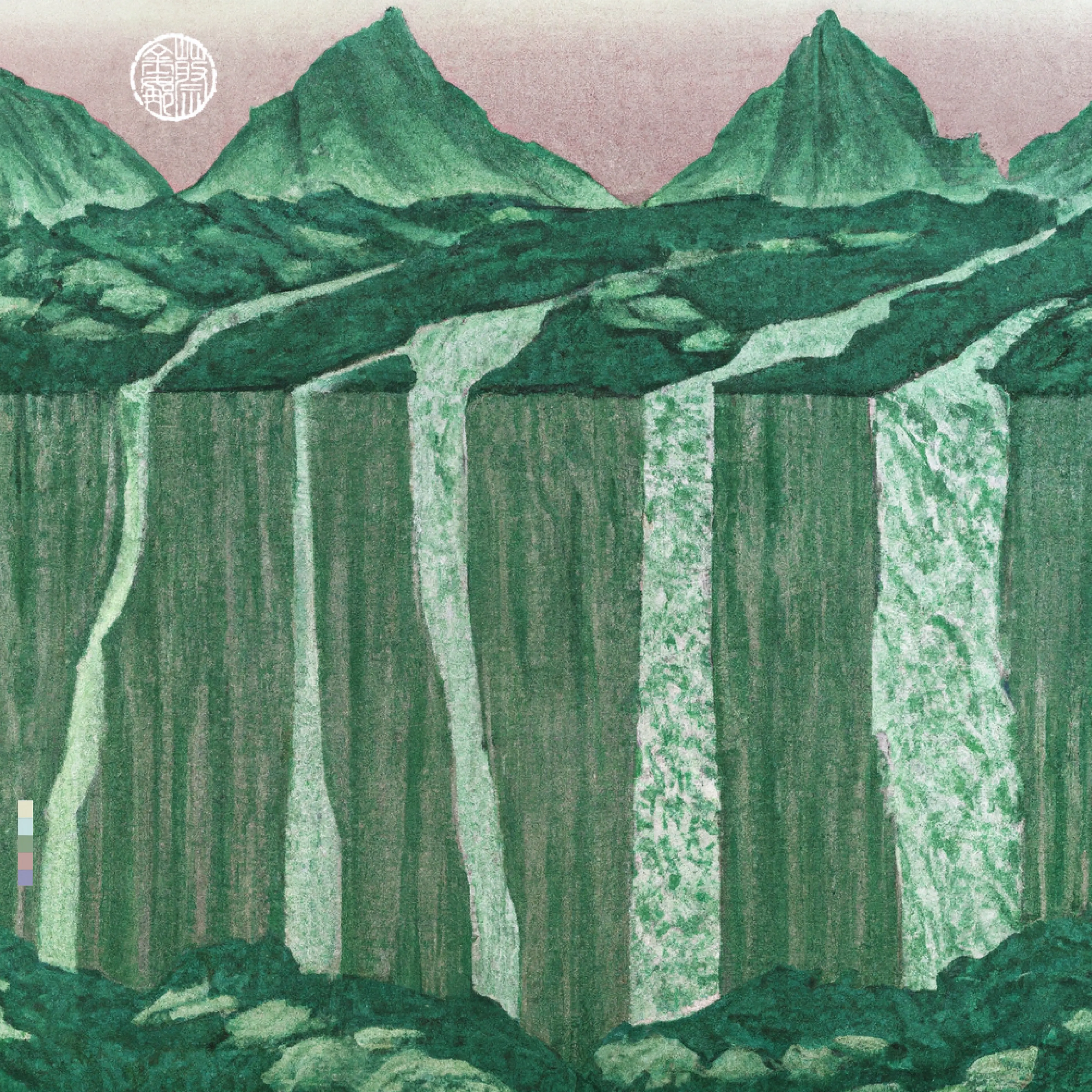 The wild and mystical mountainous terrain explored in my ‘Monumental’ Collection refers to a perception of nature as dignified authority or supreme power and reflects a deep reverence for the natural world. This ideal is embedded in the philosophy of traditional Chinese painting of which I am a scholar. In ancient Chinese painter-critic texts, and their tradition of Monumental Landscape painting, mountains were recognised as venerated ancients and wizened ancestors. Such artworks were created as visual spaces in which the viewer was transported into nature, where one could wander mentally. Mountains were associated with nurturing and reinvigorating the spirit. I've traveled the world hiking mountains and live at the foot of the wonderful Glasshouse Mountain Range. Inspired by the history of Chinese Monumental Landscape painting and my experiences in nature I've created spaces of cosmic visions for my audience to mind wander in. Love Georgina × DALL·E