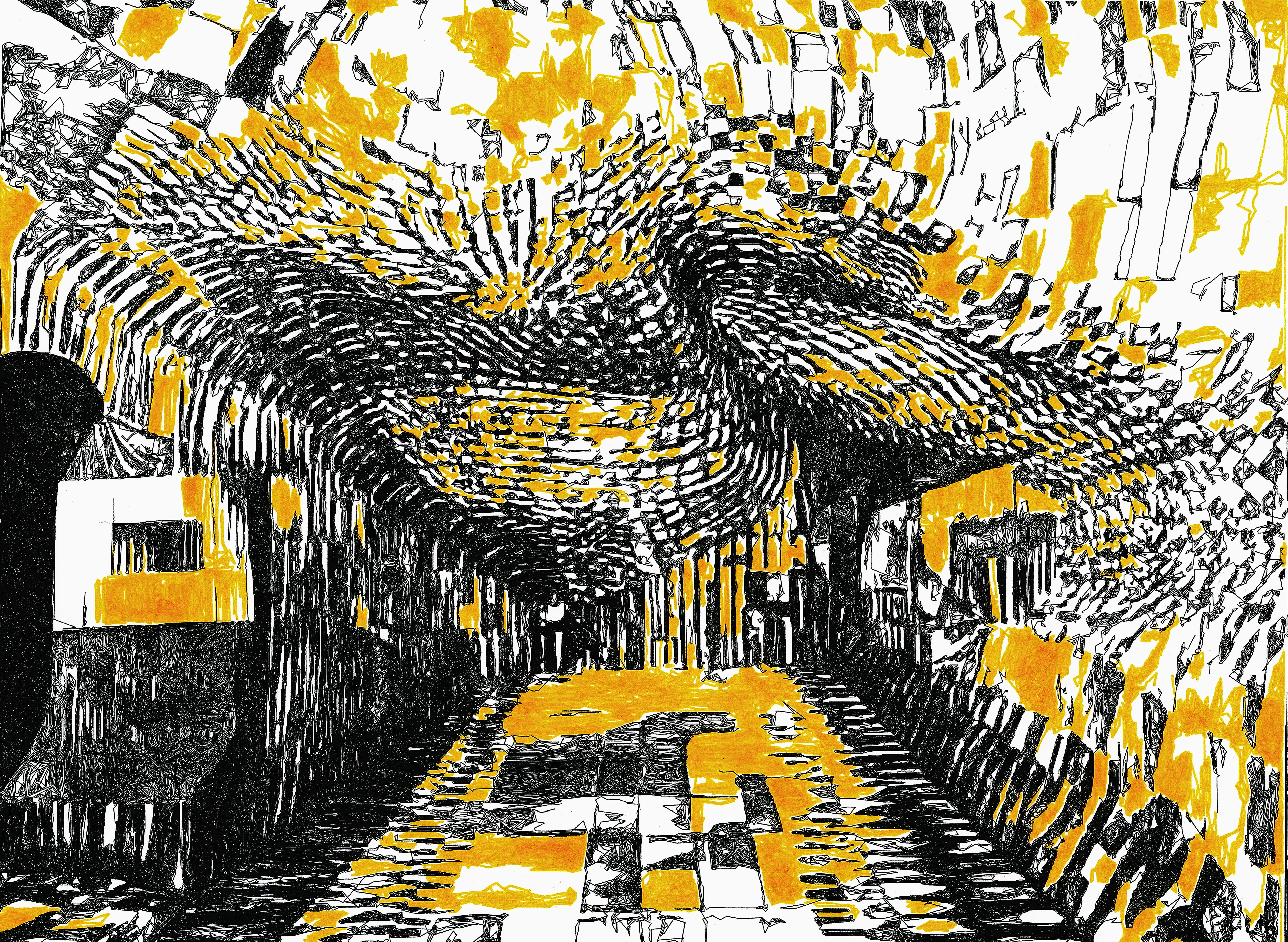 **Overview**
*Latent Ink* is a novel exploration of Eko33’s evolving collaboration with machines to create art. Spanning 500 unique artworks, this project merges AI-trained datasets, p5.js generative systems, machine vision, and GLSL shaders to produce intricate works that challenge the boundaries of human and machine creativity. By integrating digital and physical mediums, Latent Ink showcases Eko33’s most technically advanced and conceptually innovative project to date.
This collection reflects a layered evolution, combining Eko33’s past and present artistic gestures through algorithmic processes, resulting in visually complex images that converge, compete, and evolve in their form.


**Overall Process**
*AI Generation*
The journey begins with custom AI models trained on Eko33’s portfolio of hand-drawn sketches and previous generative art series. These datasets are carefully curated to ensure the AI’s outputs remain deeply rooted in his unique artistic language. The result is a digital canvas imbued with the nuances of Eko33’s style, ready for further exploration.
*Algorithmic Refinement*
Eko33 employs a custom p5.js environment and GLSL shaders to simulate the subtleties of hand-drawn marks. His algorithms allow control over line characteristics such as thickness and pressure variations, curvature and angle imperfections, layering of textures and colors.
This phase is not simply computational but deeply iterative. Parameters are adjusted, elements are redrawn, and compositions evolve dynamically until they achieve the desired complexity and balance. The final artworks push the boundaries of both machine precision and human expressiveness.


**Plotter-Specific Process**
The 100 plotter artworks form the core of Latent Ink’s physical exploration, transitioning digital outputs into unique, tangible artifacts. This process demands an intense level of technical precision and artistic decision-making:
*1. Ink and Tool Selection*
Eko33 meticulously chooses ink types, ranging from quick-drying to slow-flowing inks, each creating distinct textures. A variety of nib sizes—fine, medium, and bold—are employed to create depth and hierarchy in the plotted lines.
*2. Color Palette Expansion*
The physical plotter works often go beyond their digital counterparts, incorporating extended color palettes that highlight the physical medium’s richness.
*3. Plotting Sequence and Speed*
Eko33 programs a precise sequence for plotting, dictating the order of line and color application. Adjustments to plotting speed add further character, with slower strokes yielding bolder lines and faster strokes creating delicate, nuanced impressions.
*4. Algorithmic Adaptation*
Each plotted work involves adjustments to the original algorithm, tailored for physical execution. These adaptations allow the machine to capture the artist's intent while introducing physical imperfections that enhance the work’s uniqueness.
*5. Final Digitization*
Once completed, each plotter piece is scanned in high resolution to preserve its intricate details, creating a lasting digital archive of the physical artwork.
Through these steps, Eko33’s plotter works transcend mere replication of digital art, becoming standalone expressions that merge the precision of machine plotting with the human intuition of traditional craftsmanship.


**Concluding Remarks**
*Latent Ink* asks us to reconsider the relationships between time, space, and representation in art. By embracing AI, generative algorithms, and extreme compute conditions, Eko33 has created a groundbreaking series of works that redefine collaboration between human and machine.
*“With Latent Ink, I’m not interested in using technology to make things easier or faster; instead, I embrace technology to redefine what art can be. It’s through pushing both myself and the machines to their limits that unexpected beauty emerges.”*
- Eko33