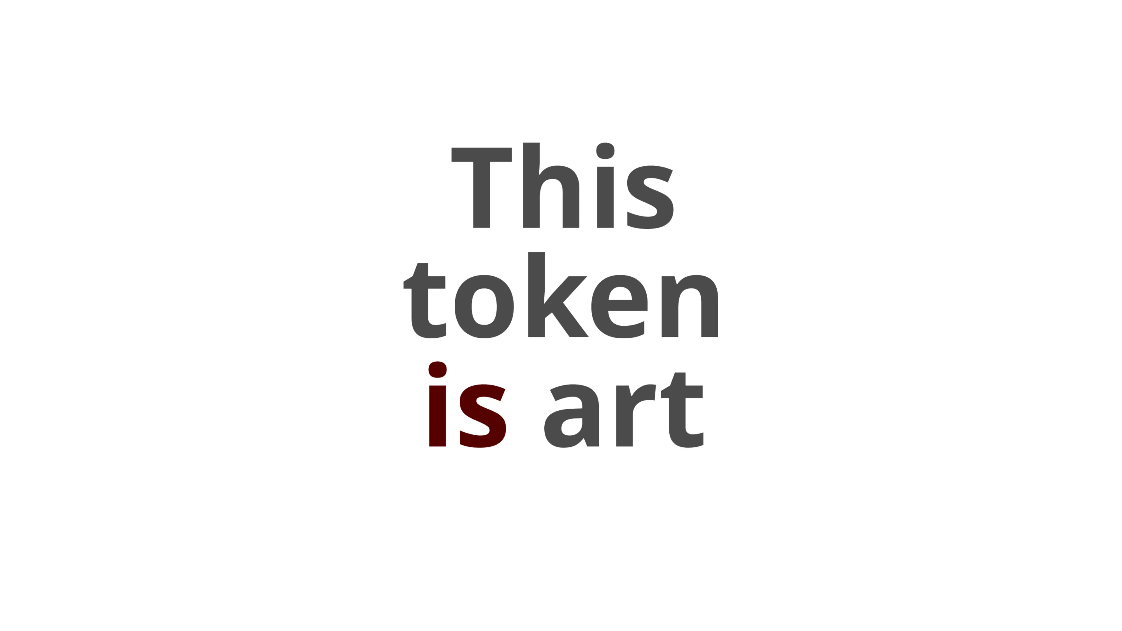 A token that can be nominated as art (or not) by its owner and that stores uts state for everyone in the original Is Art (2014/2015). Number 9 in an edition of 16.