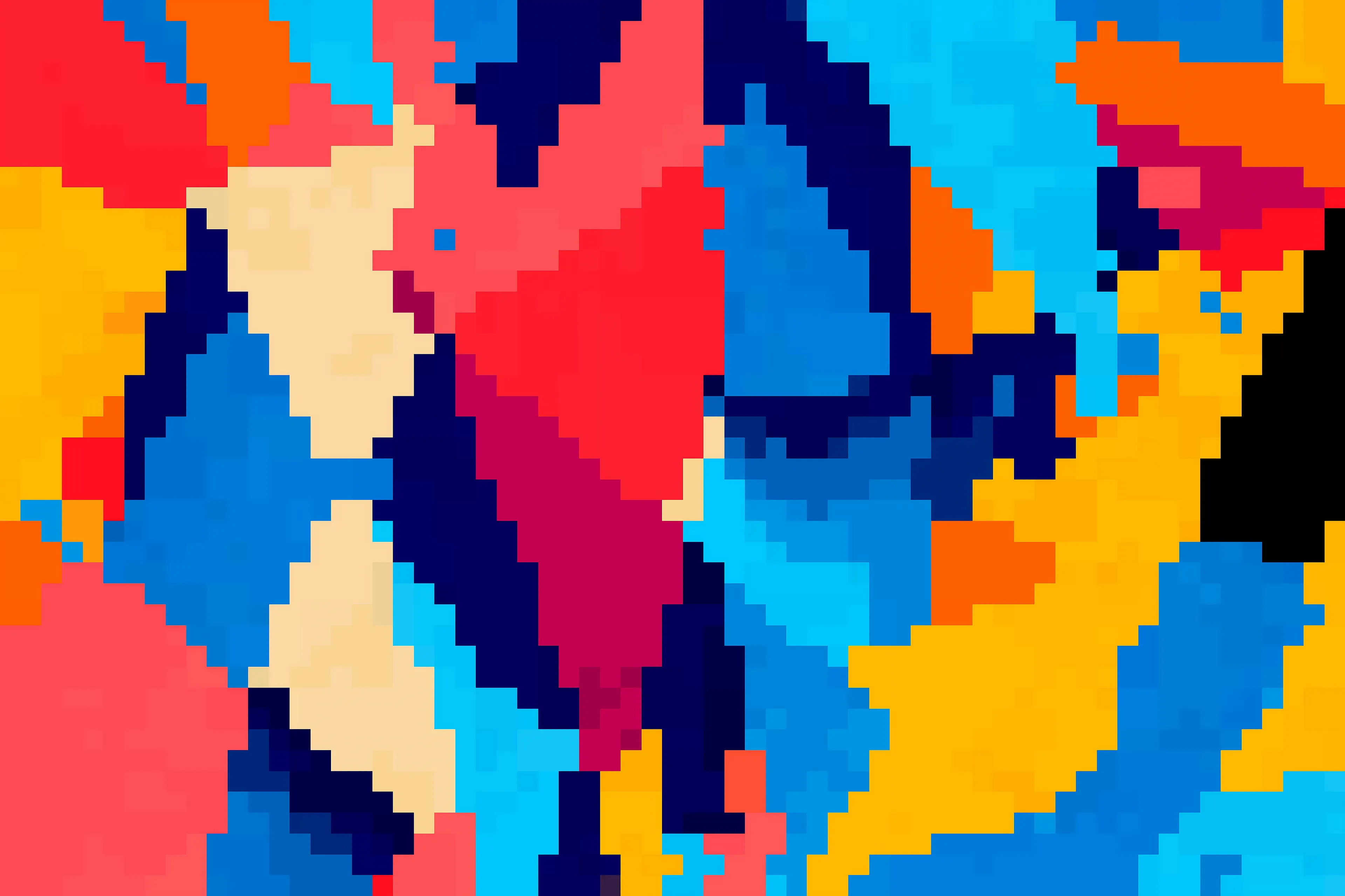 I always liked New Wave cover art for albums. Bands like New Order, Talking Heads and even Talk, Talk, were a big inspo in this one.

Again the process involves AI art + pixel art + edition. It's simple, but color evokes emotion.