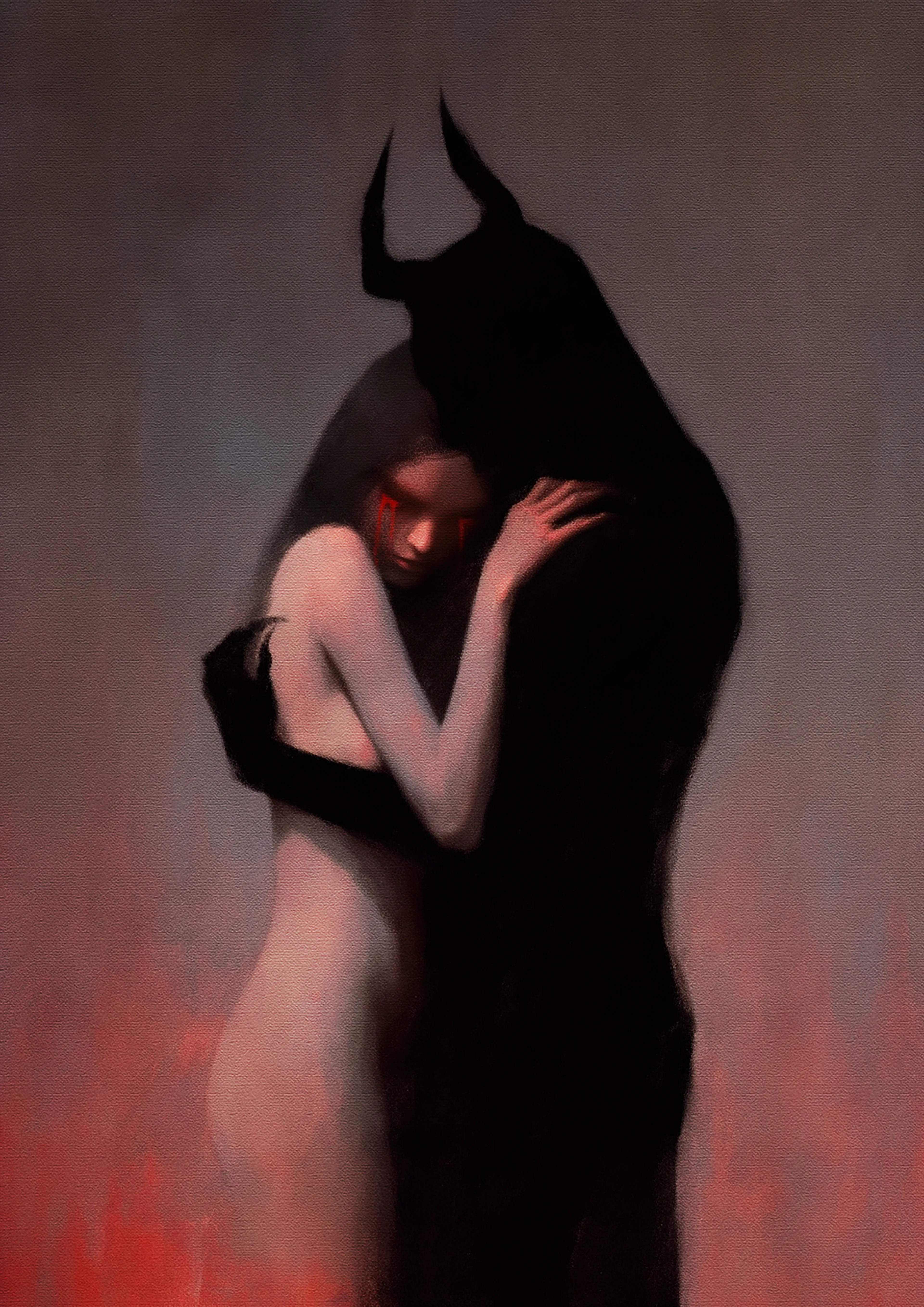 I've got these inner demons, just like anyone else, I guess. They're tying me down, but also making me who I am. It's a weird comfort, a destructive safe zone. They whisper in my ear, telling me to avoid risks, keep to the familiar. And yeah, for a moment it feels good, comforting. But then I look up and realize I'm stuck, not moving forward. I hate that they're a part of me, but at the same time, they're MY demons.

Driven by the duality of our nature, 'no more tears' collection embodies the fierce, fiery spirit of women. With shades of vivid red, it captures the devilish and demonic facets that lie within, celebrating the raw and untamed energy that fuels us.

Assisted with AI  
4000 x5655  
Petra Voice  
2023