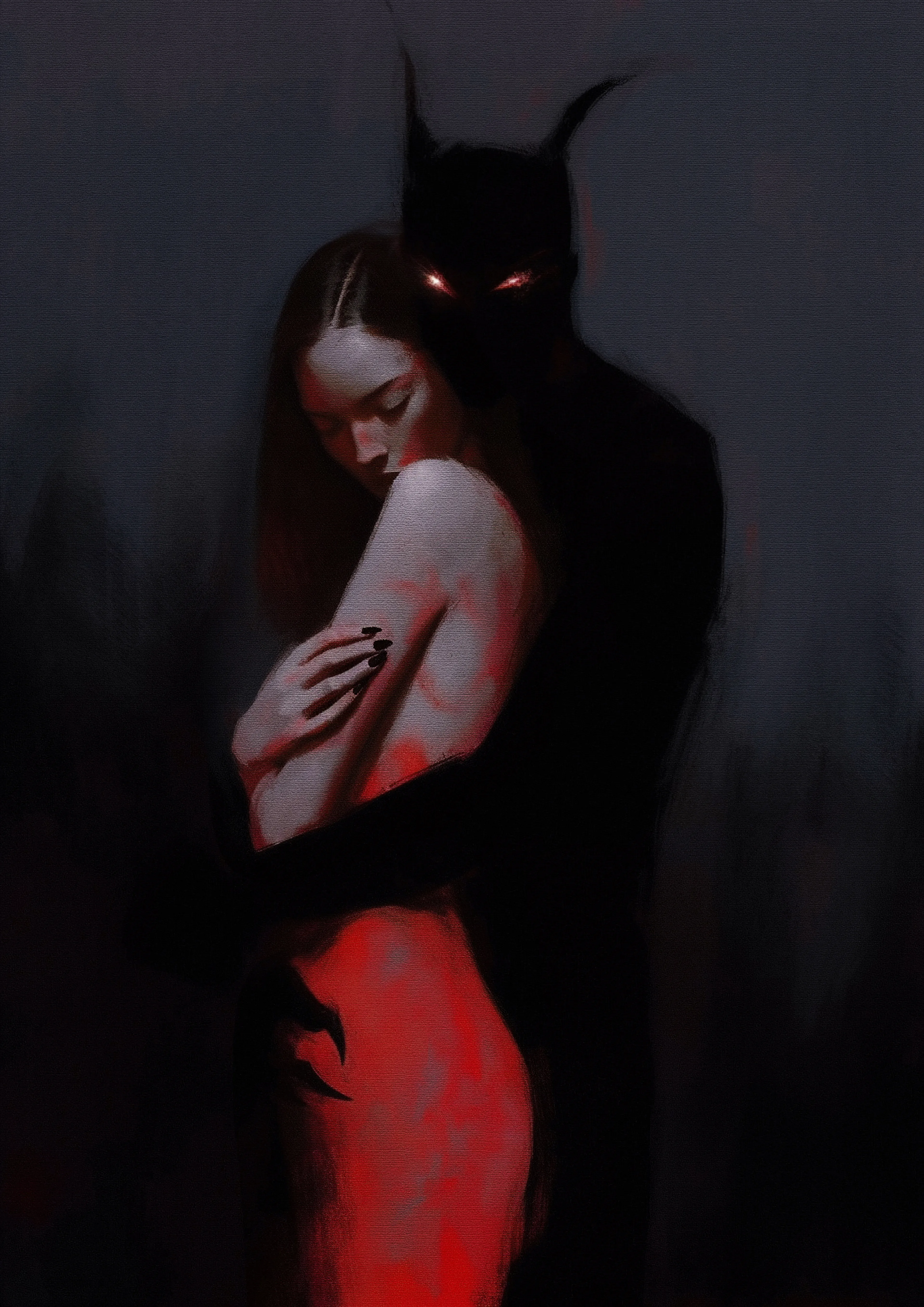 We find solace in hidden corners of our souls. Here, our demons stand guard, fierce and protective, shielding us from the world's tumult. In their vigilance, they often bar us not just from the storms, but also from the sunlight. Do I stay in the comforting grip of my demons or step out, risking vulnerability and danger?

Driven by the duality of our nature, 'no more tears' collection embodies the fierce, fiery spirit of women. With shades of vivid red, it captures the devilish and demonic facets that lie within, celebrating the raw and untamed energy that fuels us.

Assisted with AI  
4000 x5000  
Petra Voice  
2023
