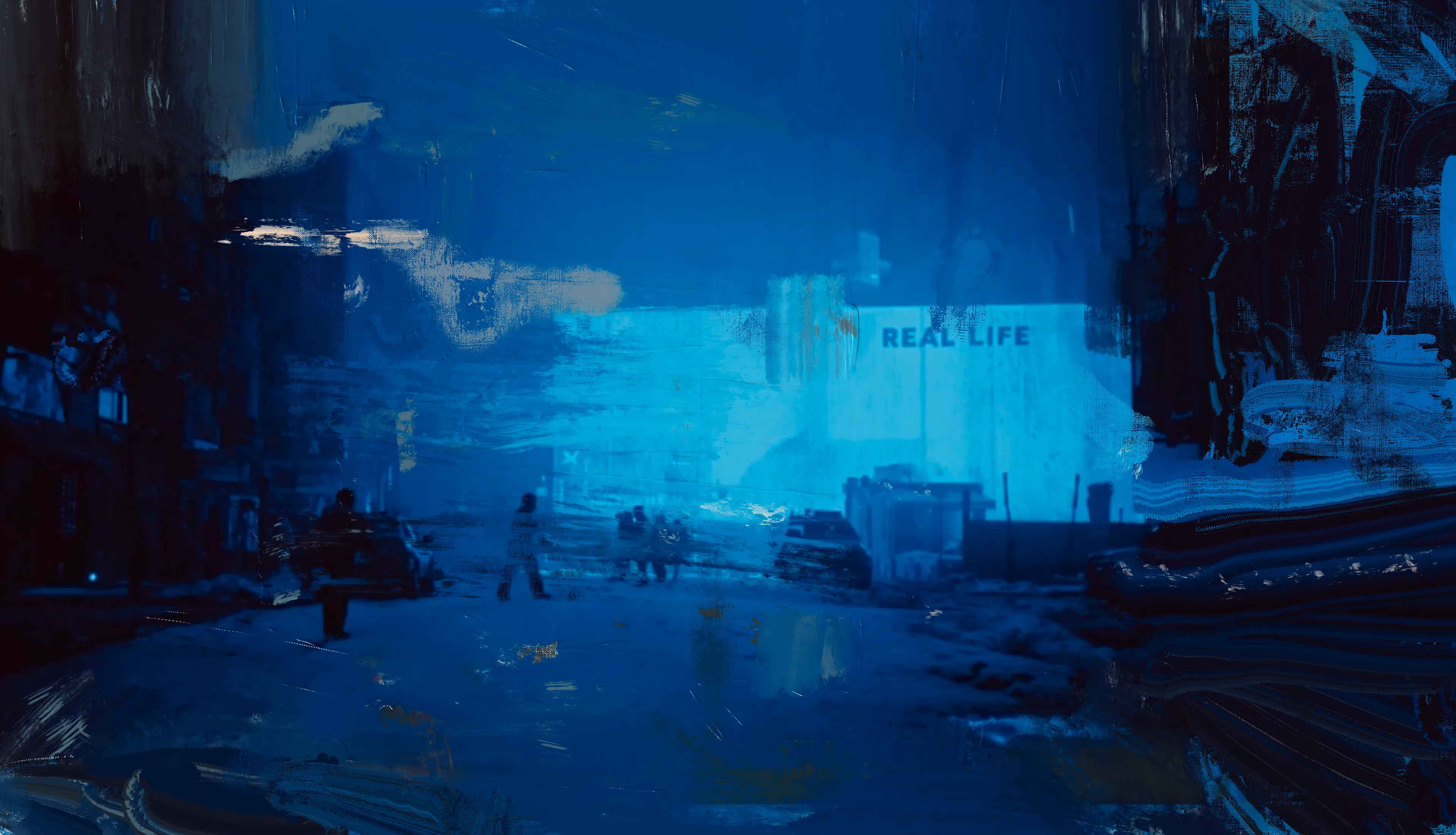 DATA TOWER - The 10th E State

Postpainting 2025

Somewhere on the obscured periphery of the 10th E State, a tower rises—not with architectural logic but with the indifferent authority of a forgotten god. DATA TOWER is not merely a structure; it is a symptom. Through AI video and postpainting, a mytho-dystopian fresco of surveillance, resistance, and yearning emerges, bathed entirely in a sumptuous, hyper-saturated midnight blue that transcends pigment and becomes philosophy.

We are not meant to enter the tower. No one is. It looms, it watches, it absorbs. And in return? Silence. Information flows inward. The people remain shadows. Hooded youths from the fractured zones of the 10th E State—half ninja, half specter—gather at its base in defiance or ritual, indistinguishable from wolves or ghosts or statues. They scale and scatter, enact quiet insurrections, anonymous yet defiant against the Tower’s algorithmic glare.

In these works, blue is not a background. Blue is destiny. Drawing from the spiritual twilight of Yves Klein, the melancholic urgency of Picabia, and the psychological abyss of Goya’s late palette, blue becomes the true protagonist. This is the eternal return bathed in RGB—a saturated affirmation of the technological sublime. The blue in DATA TOWER is the midnight of memory, of data accumulation, of forgotten gods humming silently in server rooms.

Motifs of deer, wolves, and broken statuary flicker across the sequence like errant code in a glitched simulation. The wildlife is not wild; it is archived. The statues are not ruined; they are paused. Every element in the towerscape feels frozen in surveillance, like a screenshot of collective trauma from a digital consciousness that cannot forget.

There is no salvation here—only the echo of myth, ritual, and pattern recognition. DATA TOWER doesn’t seek to explain. It observes the loop. It builds the atmosphere. And in the shadow of the structure, something barely human still stirs.