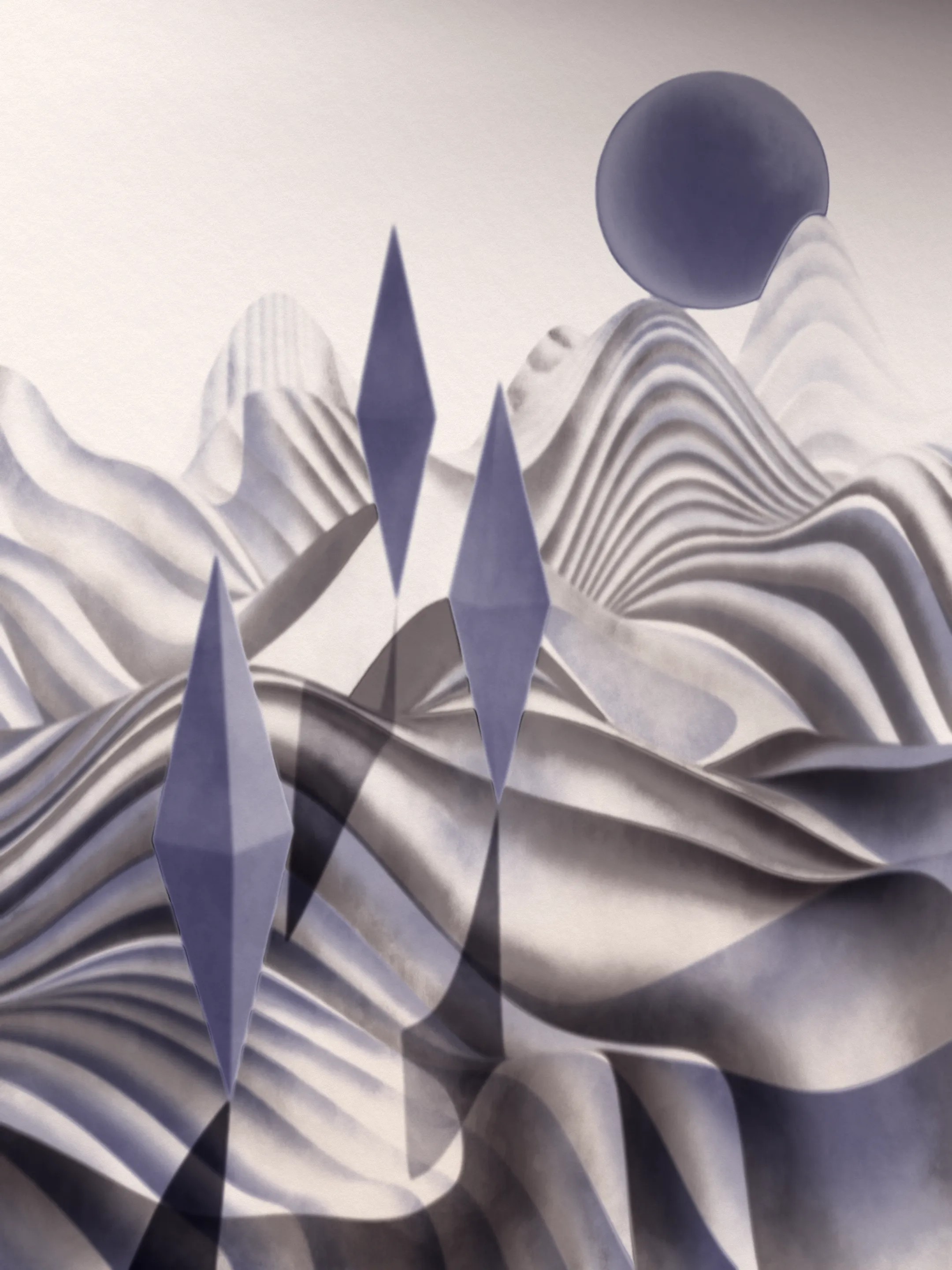 Dreamscapes of unknown worlds hidden in an algorithm.