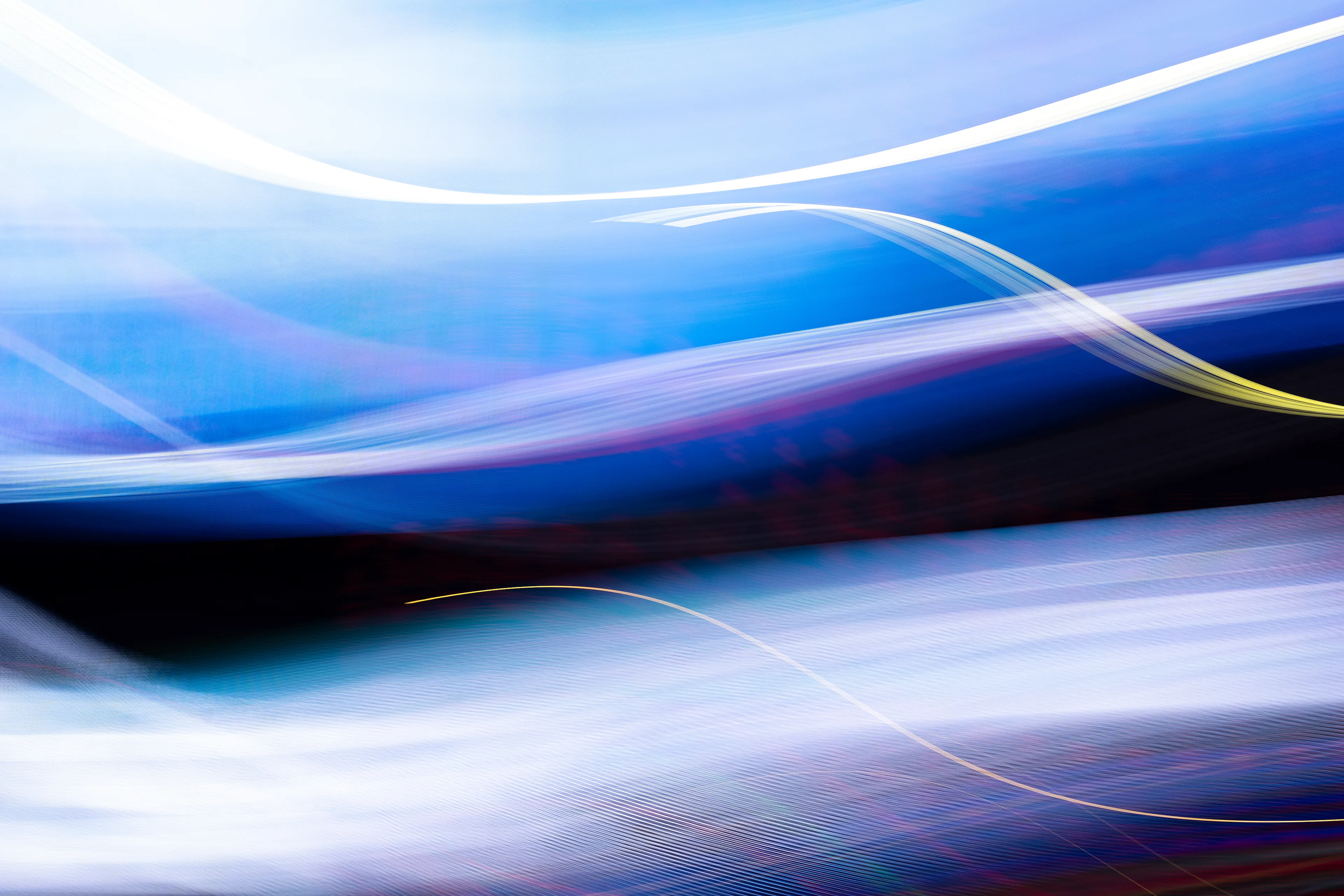 Witness the Infinitum of Violet and Indigo textures within light waves.  Feel the hue of spectrum waves glide through the atmosphere.  Using a digital large-format camera, these images are lit by the waves of phosphorus, neon, and the light-emitting diodes (LED) found in contemporary public advertisements. The resulting photographs create a textural mapping of wave emissions through fluid control of the camera. These are my transmissions of light. @GiselX 6000x4000