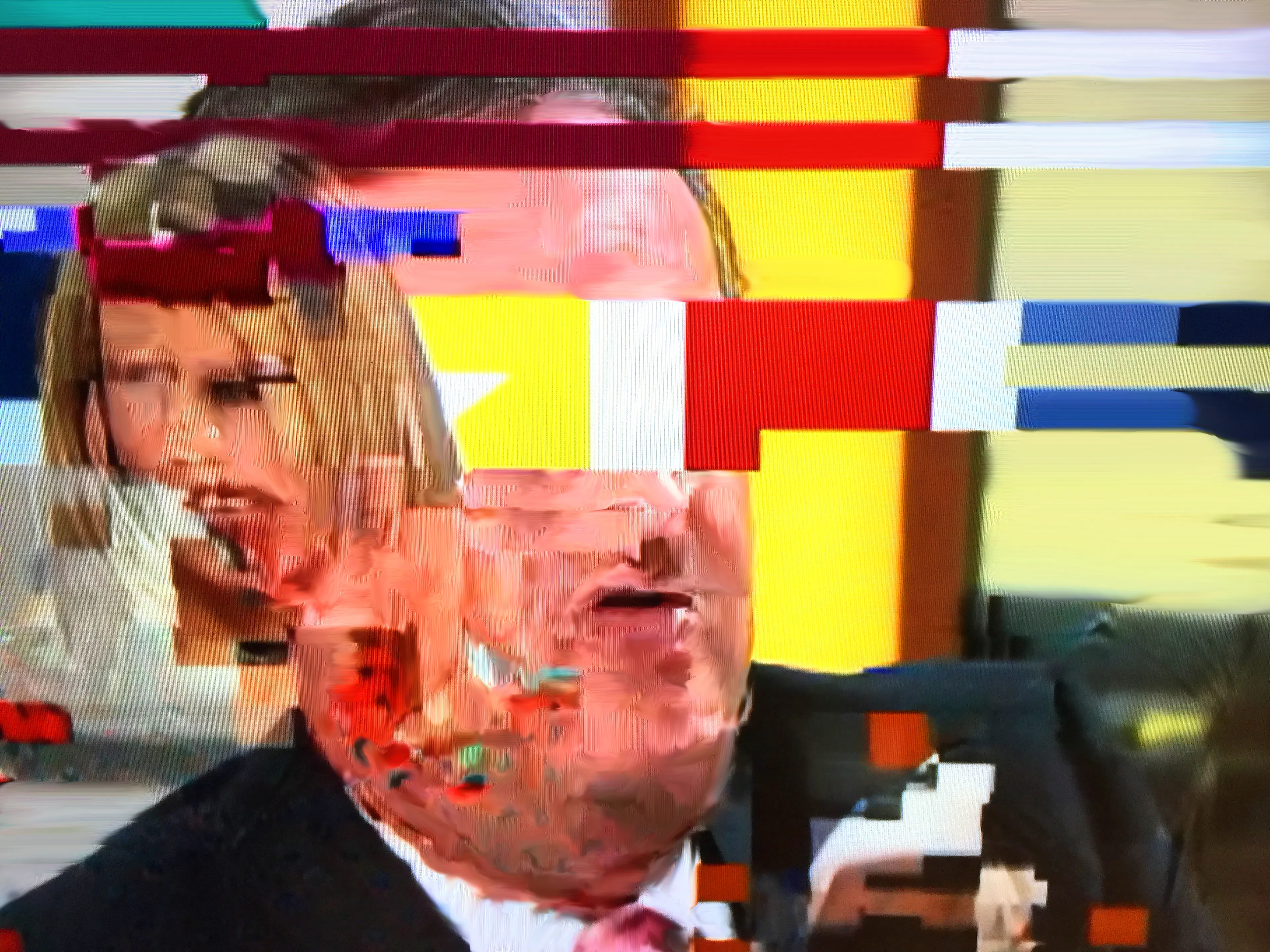 Harman's Android Plaza is a collection of digital artworks using a specially formulated algorithm. Within the corruption of the digital image, there is a breaking up of the information, which leaves the viewer to interpret the space between abstraction and figuration. He then digitally paints elements of the composition referencing Richter whilst the mangled figuration echoes Francis Bacon and Frank Auerbach.