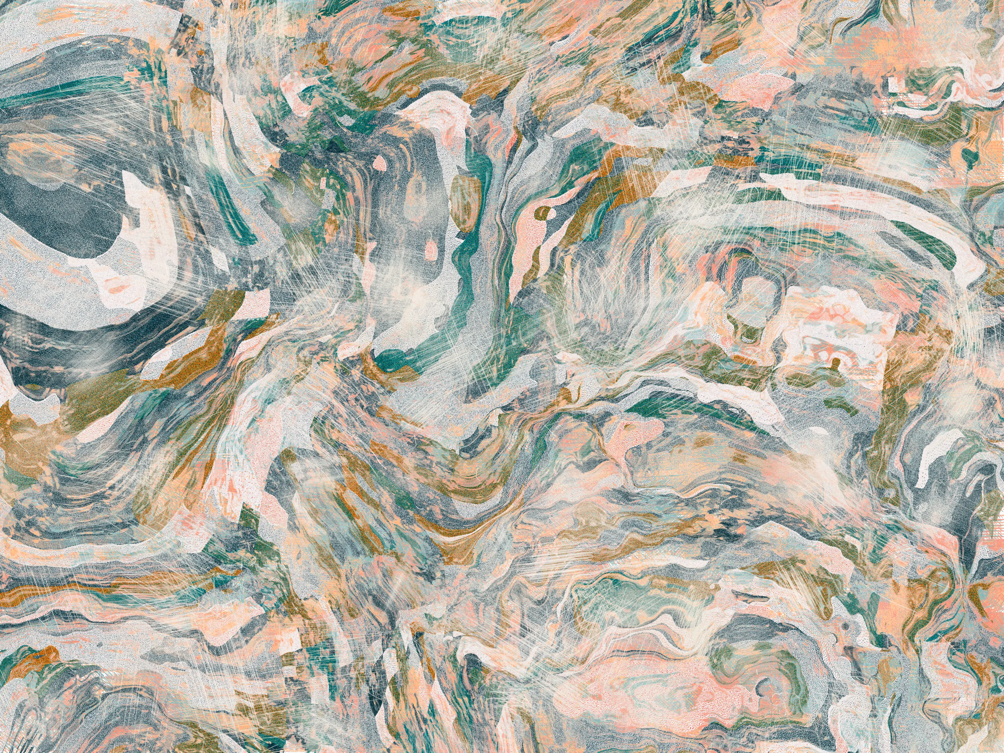 1. I open my eyes, and I realize I fell asleep.
2. You're looking at me, and start laughing.
3. I feel safe, I feel home. My heart is yours.
4. Intimacy.
5. Thanks for teaching me its true meaning.
6. This is for you, More. With love and gratitude, S.

**Intimità**, Stefano Contiero's latest collection, explores the themes of intimacy and discovery. The work emphasizes uncovering the deeper aspects of our relationships and suggesting that genuine, meaningful connection can only be fully experienced when the veil of surface appearances is lifted.

Building a relationship is often considered a process of construction, where two individuals come together to form a bond. However, the process can also be seen as deconstruction, where both partners must tear down the walls they have built around themselves, exposing their vulnerabilities and allowing themselves to be known.

Contiero's works feature open fields of color that melt together to create an effect reminiscent of marbling. Vibrant hues are subtly aged with a patina, enhancing each piece's visual impact and giving it a sense of depth and movement. Through Contiero's striking compositions, he invites us to consider the role physical and emotional obstacles play in shaping our experiences of intimacy. Only through time and deep exploration can these barriers be removed.