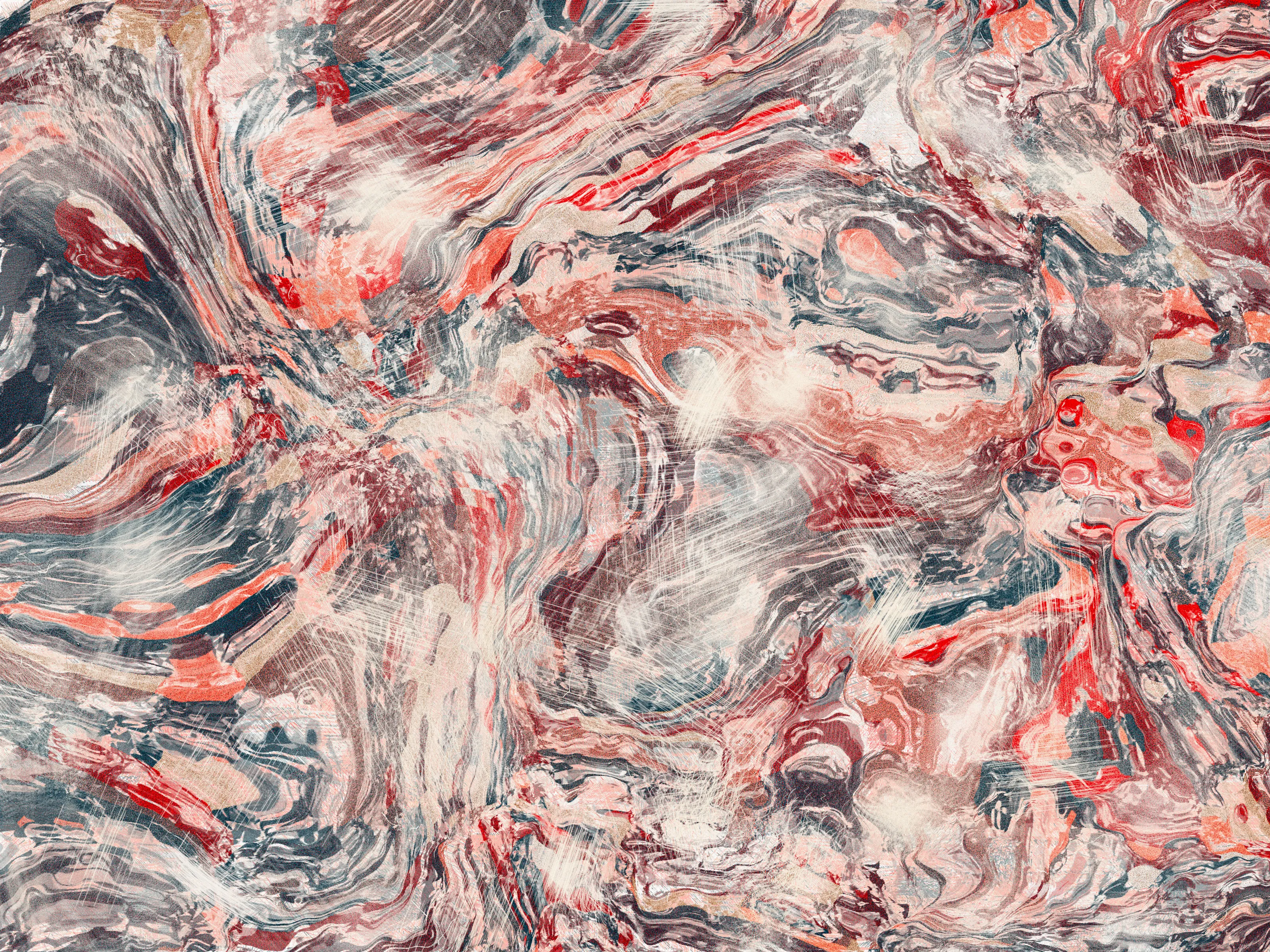 1. I open my eyes, and I realize I fell asleep.
2. You're looking at me, and start laughing.
3. I feel safe, I feel home. My heart is yours.
4. Intimacy.
5. Thanks for teaching me its true meaning.
6. This is for you, More. With love and gratitude, S.

**Intimità**, Stefano Contiero's latest collection, explores the themes of intimacy and discovery. The work emphasizes uncovering the deeper aspects of our relationships and suggesting that genuine, meaningful connection can only be fully experienced when the veil of surface appearances is lifted.

Building a relationship is often considered a process of construction, where two individuals come together to form a bond. However, the process can also be seen as deconstruction, where both partners must tear down the walls they have built around themselves, exposing their vulnerabilities and allowing themselves to be known.

Contiero's works feature open fields of color that melt together to create an effect reminiscent of marbling. Vibrant hues are subtly aged with a patina, enhancing each piece's visual impact and giving it a sense of depth and movement. Through Contiero's striking compositions, he invites us to consider the role physical and emotional obstacles play in shaping our experiences of intimacy. Only through time and deep exploration can these barriers be removed.