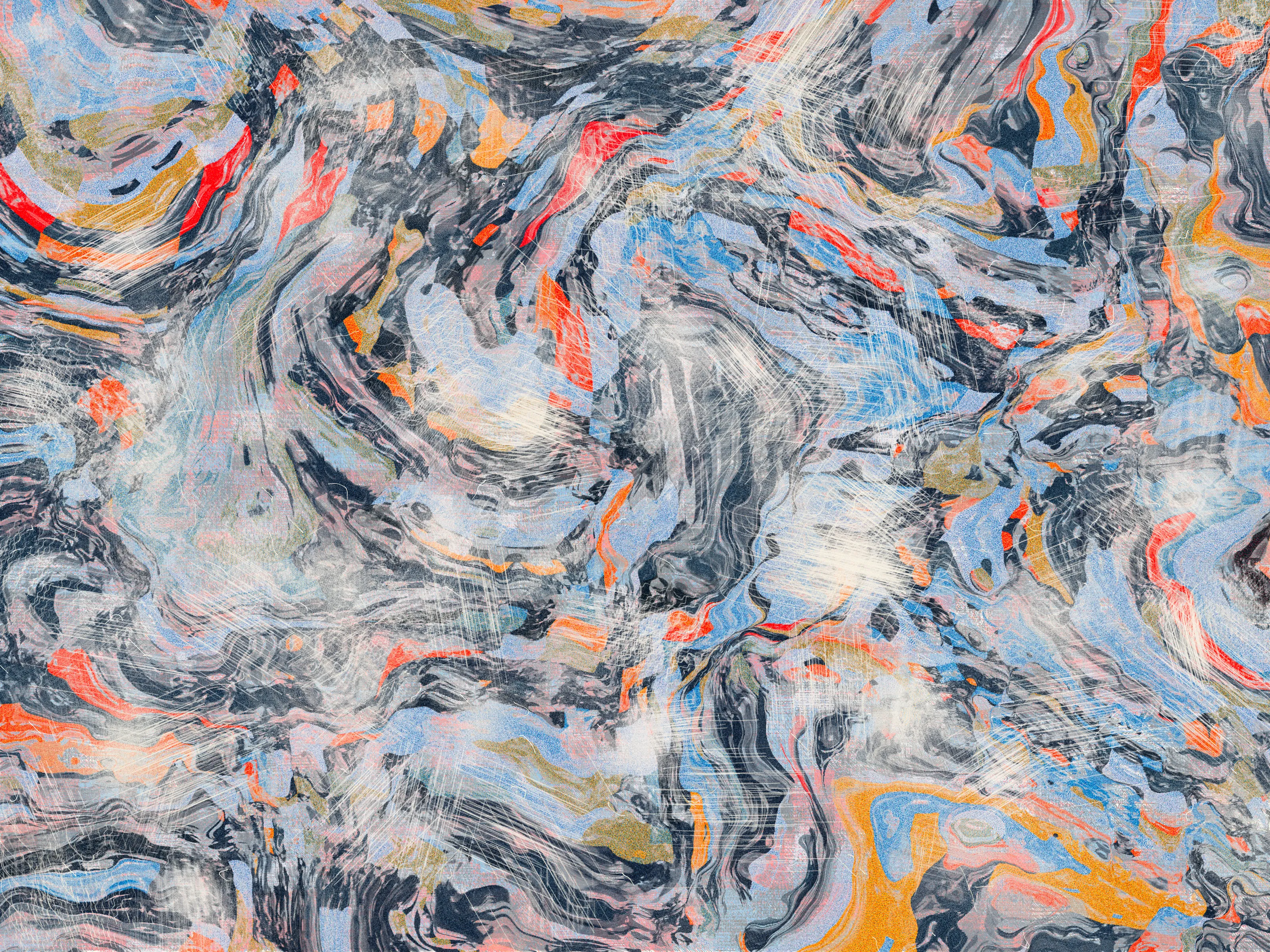 1. I open my eyes, and I realize I fell asleep.
2. You're looking at me, and start laughing.
3. I feel safe, I feel home. My heart is yours.
4. Intimacy.
5. Thanks for teaching me its true meaning.
6. This is for you, More. With love and gratitude, S.

**Intimità**, Stefano Contiero's latest collection, explores the themes of intimacy and discovery. The work emphasizes uncovering the deeper aspects of our relationships and suggesting that genuine, meaningful connection can only be fully experienced when the veil of surface appearances is lifted.

Building a relationship is often considered a process of construction, where two individuals come together to form a bond. However, the process can also be seen as deconstruction, where both partners must tear down the walls they have built around themselves, exposing their vulnerabilities and allowing themselves to be known.

Contiero's works feature open fields of color that melt together to create an effect reminiscent of marbling. Vibrant hues are subtly aged with a patina, enhancing each piece's visual impact and giving it a sense of depth and movement. Through Contiero's striking compositions, he invites us to consider the role physical and emotional obstacles play in shaping our experiences of intimacy. Only through time and deep exploration can these barriers be removed.