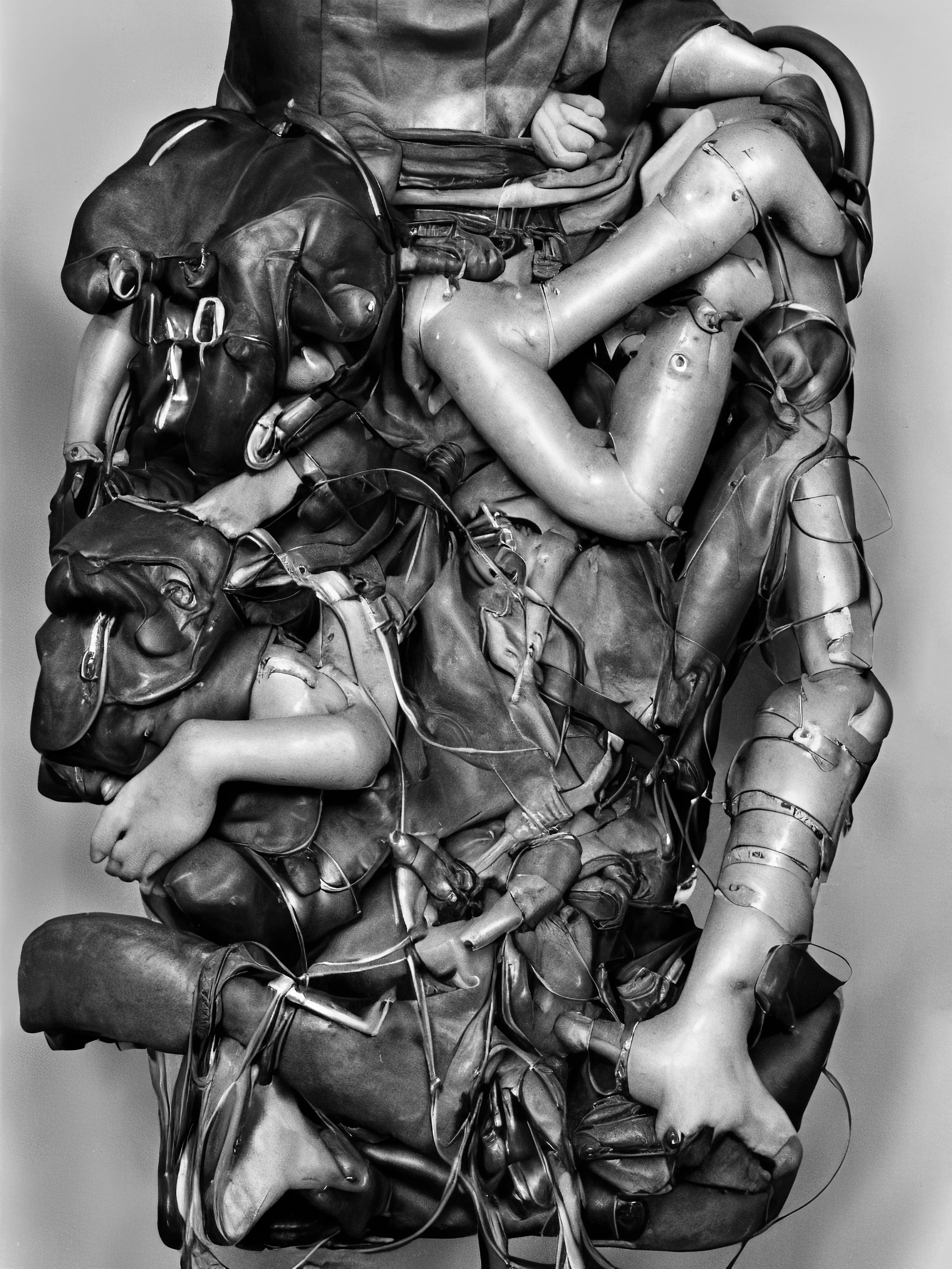In 1963, Nam June Paik (1932 - 2006), a video artist associated with the Fluxus movement, provocatively placed a real cow's head at the entrance of one of her exhibitions. The head jolted visitors out of their perceptual lethargy, transporting them into an altered state of consciousness, and enabling them to engage with the exhibited works with a renewed vision. Inspired by Paik’s gesture, I seek to imbue this project, “Fluxus” with a similar function by subjecting myself, the AI, and the viewer to a cathartic shock.

Once upon a time, I harbored a recurring dream in which I tirelessly searched for a mysterious object—a book, a box, or some enigmatic device—that promised boundless inspiration and artistic creativity. Today, thanks to AI, my dream has manifested into reality, although it possesses the potential to metamorphose into a nightmarish realm. I venture into "The Zone," an infinite expanse that unveils a distinct reality for each visitor. In my case, it materializes as a realm steeped in darkness and disquietude. I contemplate whether the imagery I encounter reflects the depths of my own troubled subconscious or resonates with a collective unconsciousness. Regardless, my affection for what I behold remains unwavering.

Within this project, my aim is to subject the algorithm to a form of shock therapy. Through the utilization of extensive prompts comprising nonsensical words and phrases, I compel the AI to freely navigate uncharted territories, continually surprising me with its responses.