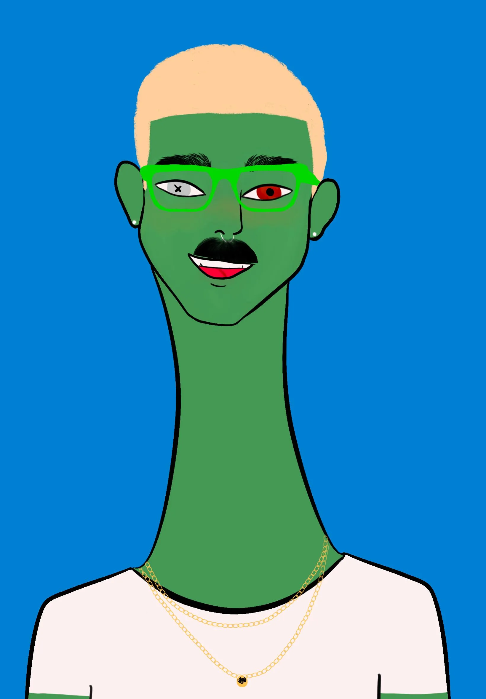 This Long Neckie Fella collection is a fine art, hand drawn, computer generated project. 3333 diverse fellas were created by 12-year-old digital artist Nyla Hayes. Each Long Neckie features an elongated neck that is inspired by Nyla’s favorite dinosaur, the brontosaurus. Nyla has collaborated her signature Long Neckie collection with Giovanni Vignone and the team at CosmicPaws who developed the asynchronous generative software to view each Fella before minting