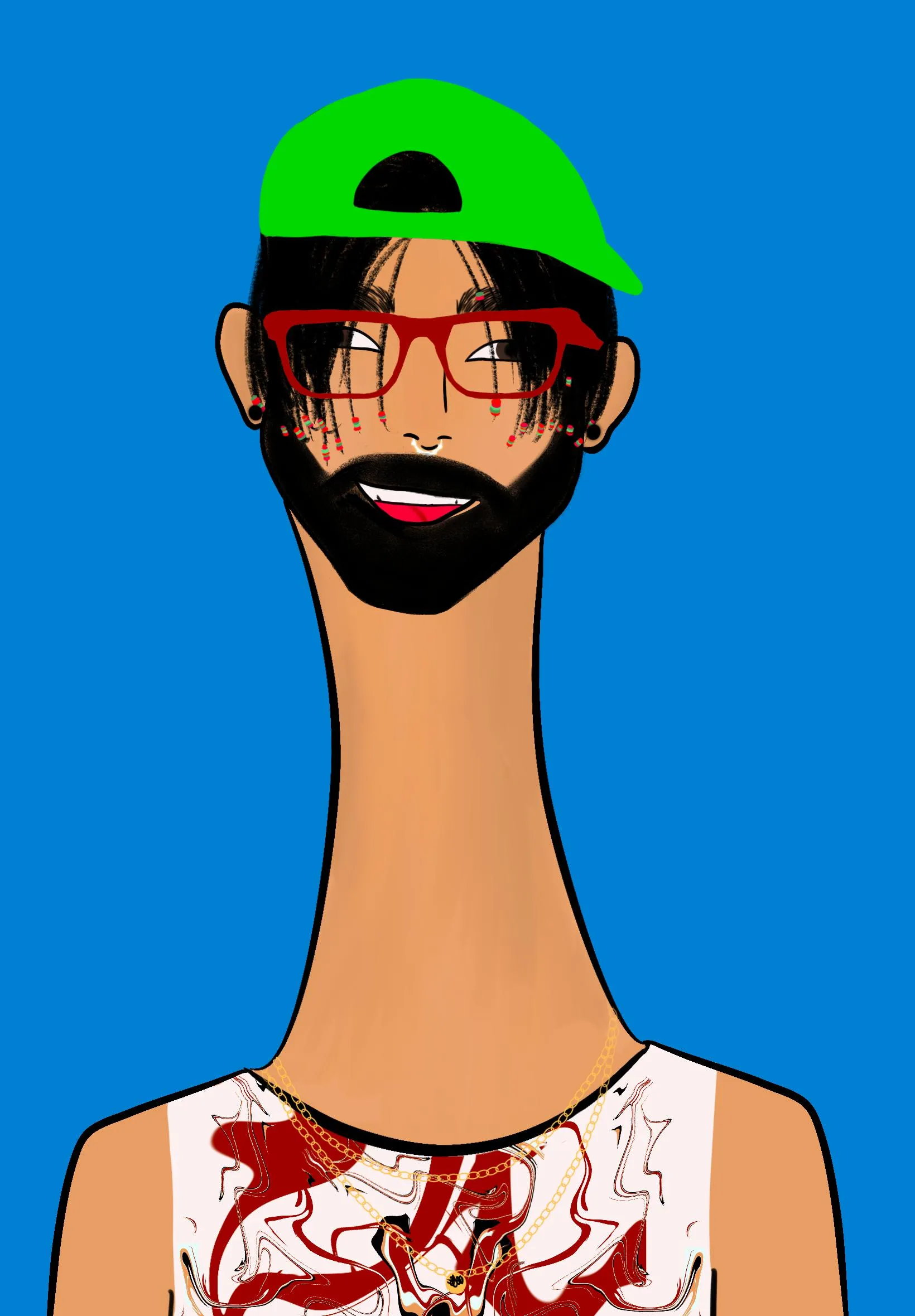 This Long Neckie Fella collection is a fine art, hand drawn, computer generated project. 3333 diverse fellas were created by 12-year-old digital artist Nyla Hayes. Each Long Neckie features an elongated neck that is inspired by Nyla’s favorite dinosaur, the brontosaurus. Nyla has collaborated her signature Long Neckie collection with Giovanni Vignone and the team at CosmicPaws who developed the asynchronous generative software to view each Fella before minting