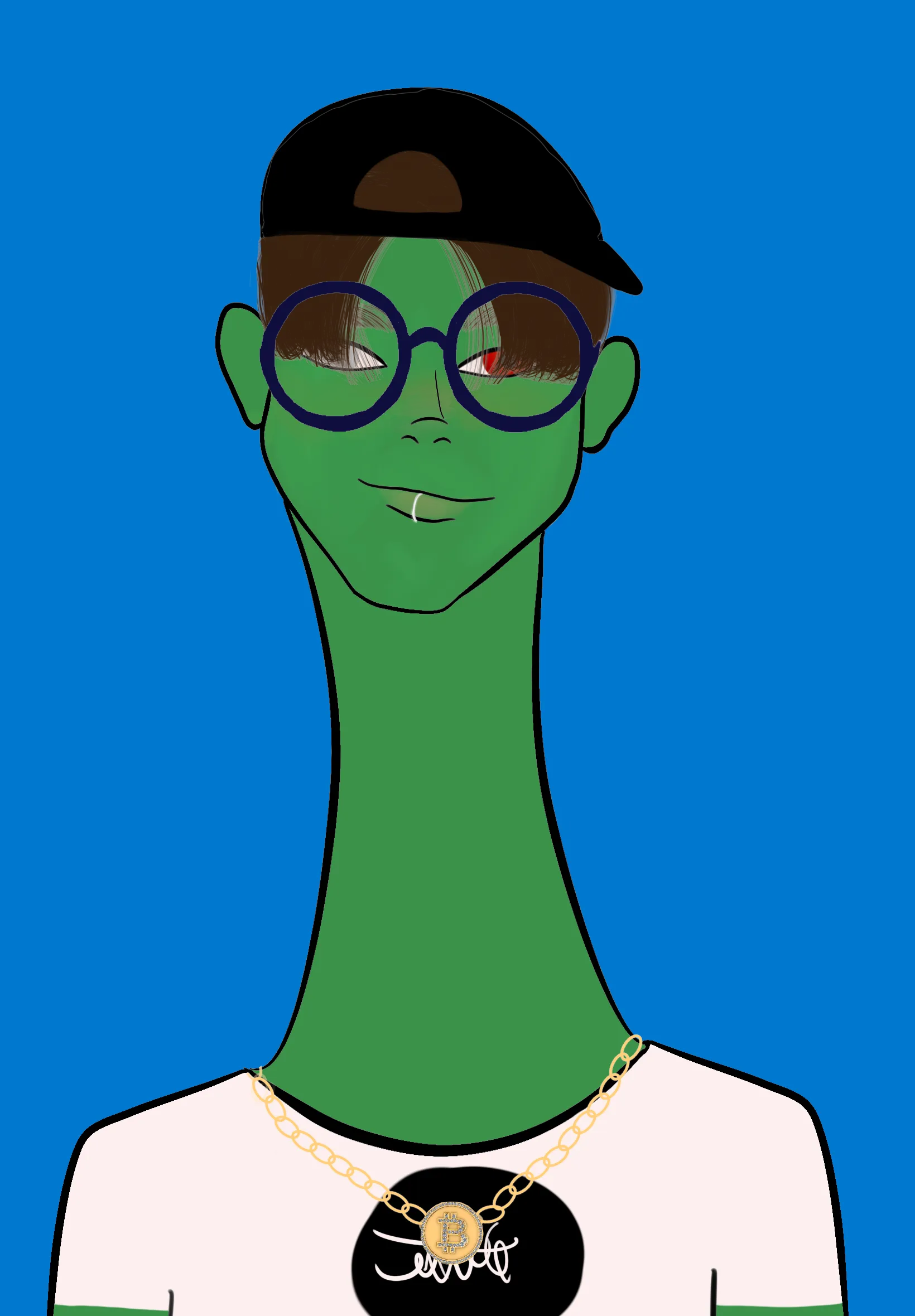 This Long Neckie Fella collection is a fine art, hand drawn, computer generated project. 3333 diverse fellas were created by 12-year-old digital artist Nyla Hayes. Each Long Neckie features an elongated neck that is inspired by Nyla’s favorite dinosaur, the brontosaurus. Nyla has collaborated her signature Long Neckie collection with Giovanni Vignone and the team CosmicPaws team who developed the asynchronous generative software to view each Fella before minting