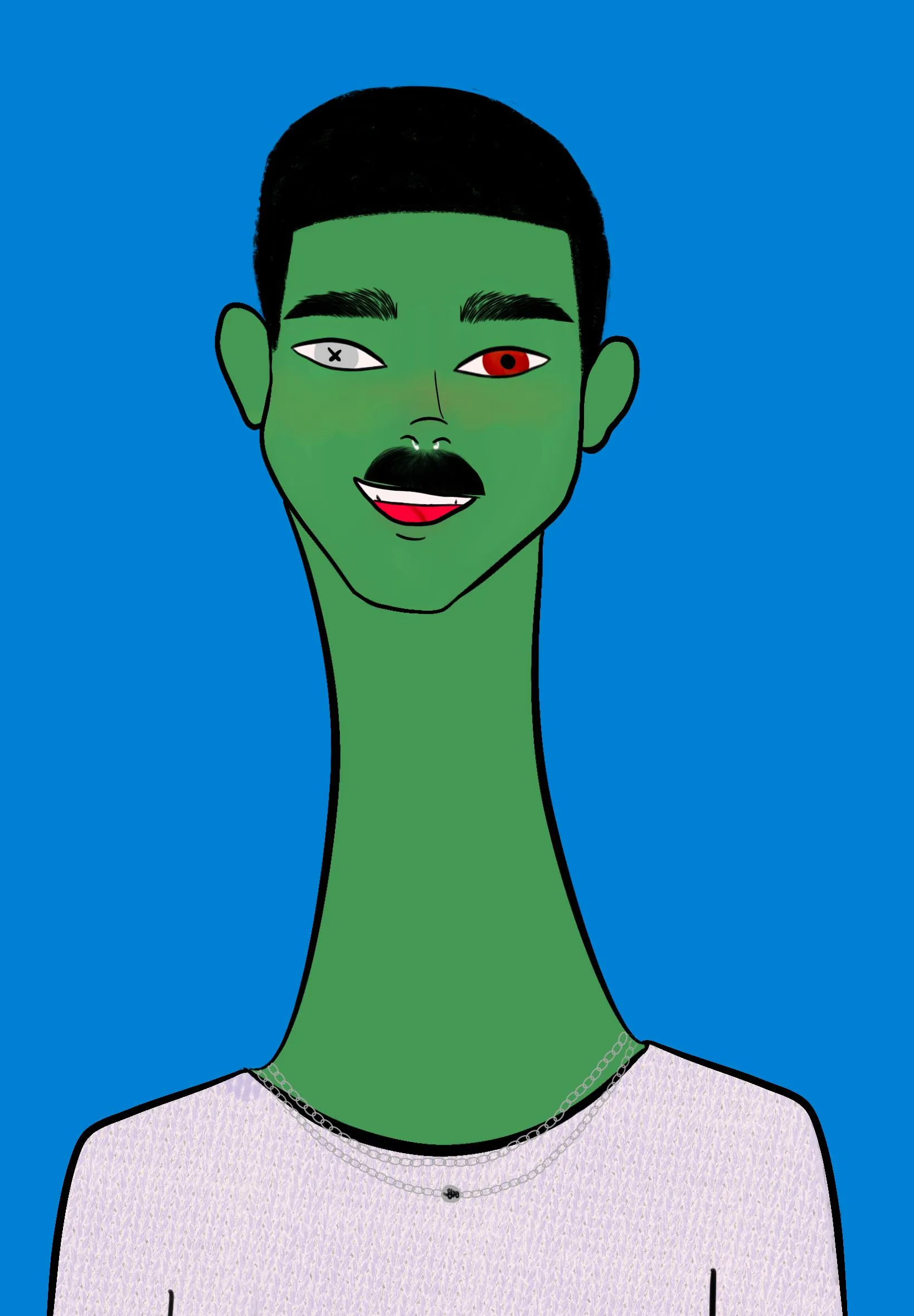 This Long Neckie Fella collection is a fine art, hand drawn, computer generated project. 3333 diverse fellas were created by 12-year-old digital artist Nyla Hayes. Each Long Neckie features an elongated neck that is inspired by Nyla’s favorite dinosaur, the brontosaurus. Nyla has collaborated her signature Long Neckie collection with Giovanni Vignone and the team at CosmicPaws who developed the asynchronous generative software to view each Fella before minting