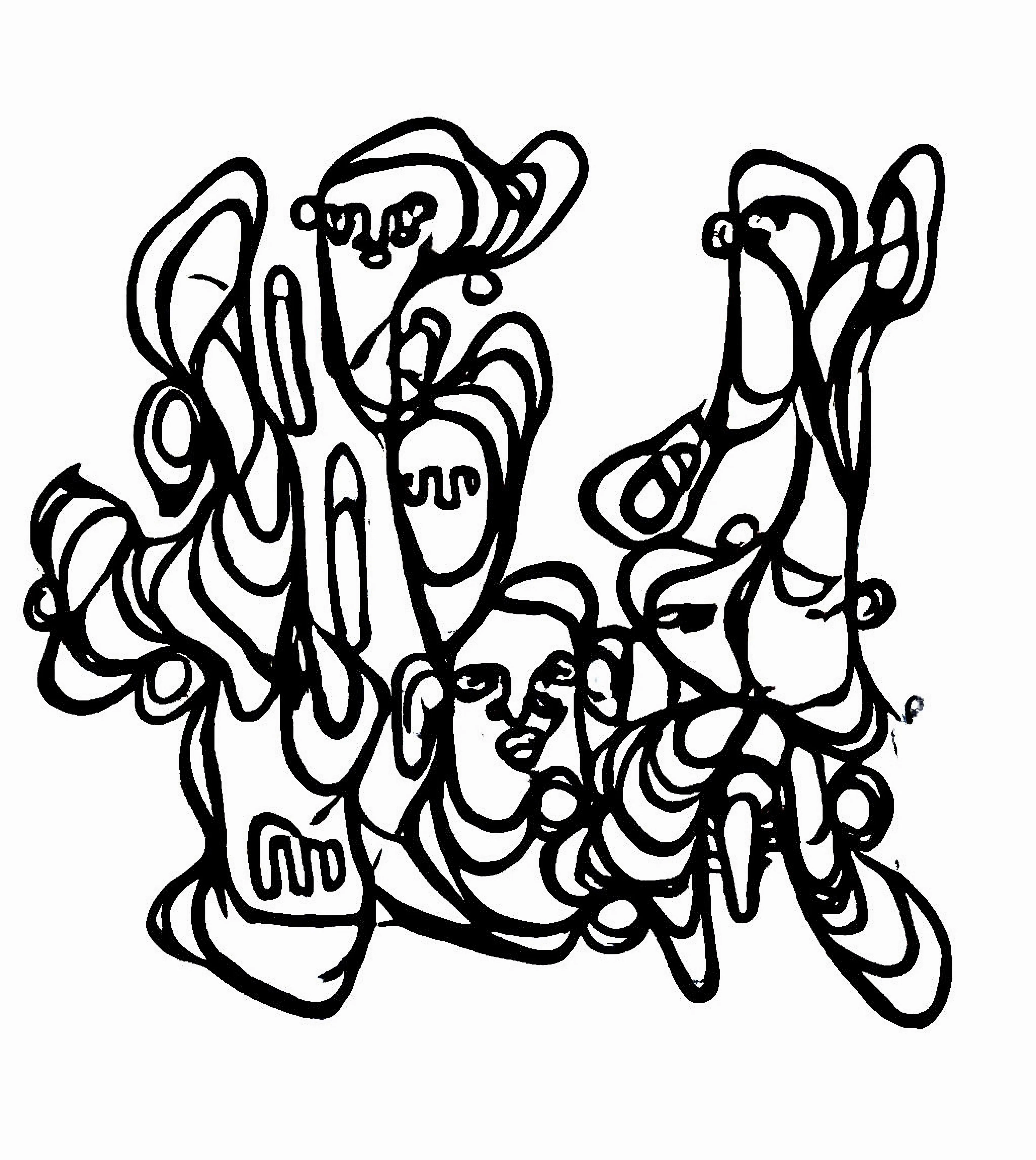 “‘Proof of Spirit — Act II’ is the second installment of my longitudinal art exploration on the concept of Àshe via the Proof of Spirit series, which was first unveiled at La Biennale di Venezia 2022. Àshe is characterized by intuitively drawn, fluid lines that flow in and out of each other, forming a nexus of distinct patterns, discernible beings, hidden motifs, and embedded symbols. The style borrows its name and philosophy from the Yoruba concept of Àshe, which represents the life energy that animates all that exists, and that connects us all as one.

I began the series by creating 1,024 handmade Àshe drawings on paper, which were scanned and then used as the dataset for training a machine learning algorithm. This was done to investigate a number of different questions, principally whether or not the machine could be imbued with the “spiritual intelligence” of Àshe and then create work in my likeness. A selection of the initial results of the training were then exhibited at The Ghana Pavilion of La Biennale, via an installation of a robotic arm, which drew the machine learning interpretations of Àshe live, every single day during the course of the exhibition.

‘Proof of Spirit — Act II’ also features a curated set of the first results of the ML training, and will be the first time people can actually digitally collect work from the Àshe series, which began in 2014. It serves as a significant milestone for the ongoing project, as it makes its way into the cryptoverse. And as Àshe keeps evolving as a visual language and body of work investigating the concepts of change and oneness, expect it to continue its metamorphosis as it absorbs, reconstitutes, and reimagines all that flows through it.” — Afroscope