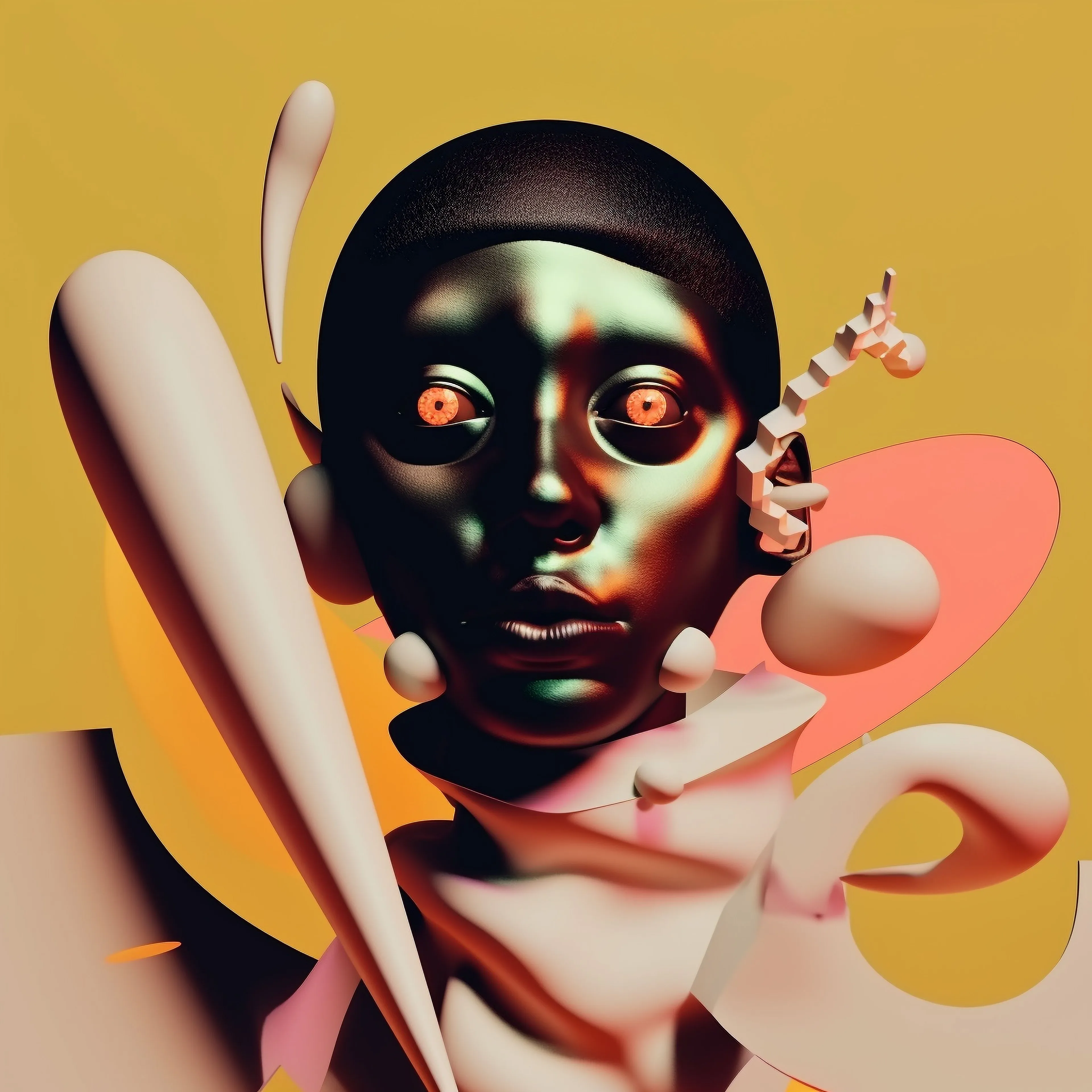 “‘The Idunnos,’ which I generated using Midjourney, shows beings that reside in between the nexus of everything and nothing. They stand as gatekeepers in the liminal space where light meets darkness, where silence meets sound, where the known and the unknown converge. They are the personification of the question mark, the embodiment of the undefined, the representatives of the unanswerable.” — Jah