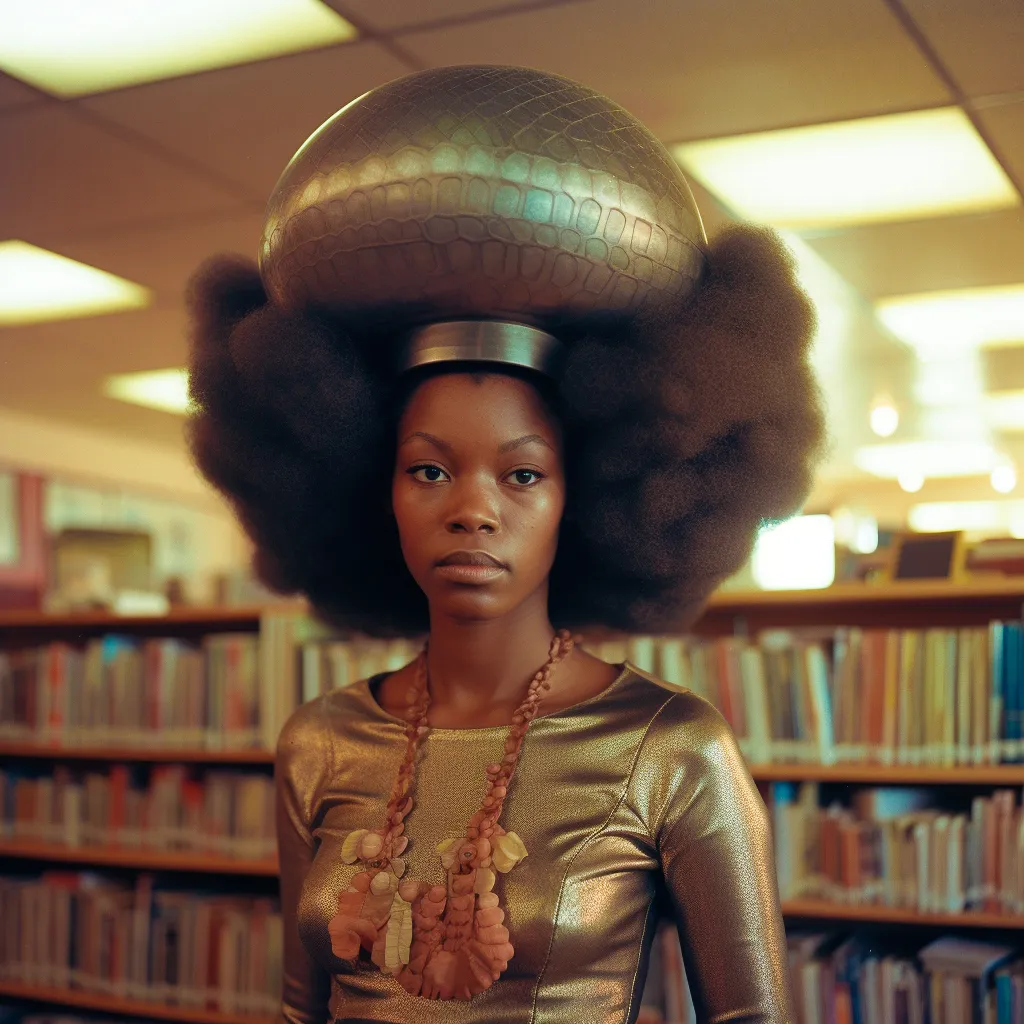 “Planet Hibiscus is a planet that feels old, but is more advanced than ours or any other planet in the universe. With the help of MidJourney, I imagined being sent as a photographer to document the coronation and wedding of Hibiscus’ new monarch and her partner. I imagined shooting the experience on a medium-format film camera. 

In ‘Planet Hibiscus,’ we see kids gathering wool and ribbons from the lake to receive the royal couple. We get a peek at the event crew holding rehearsals with dancers and entertainers. We meet the chefs responsible for the event’s delights. We watch the queen arriving in her royal carriage. We even catch a glimpse of a guest struggling to get a ride to the event.” — Adaeze Okaro