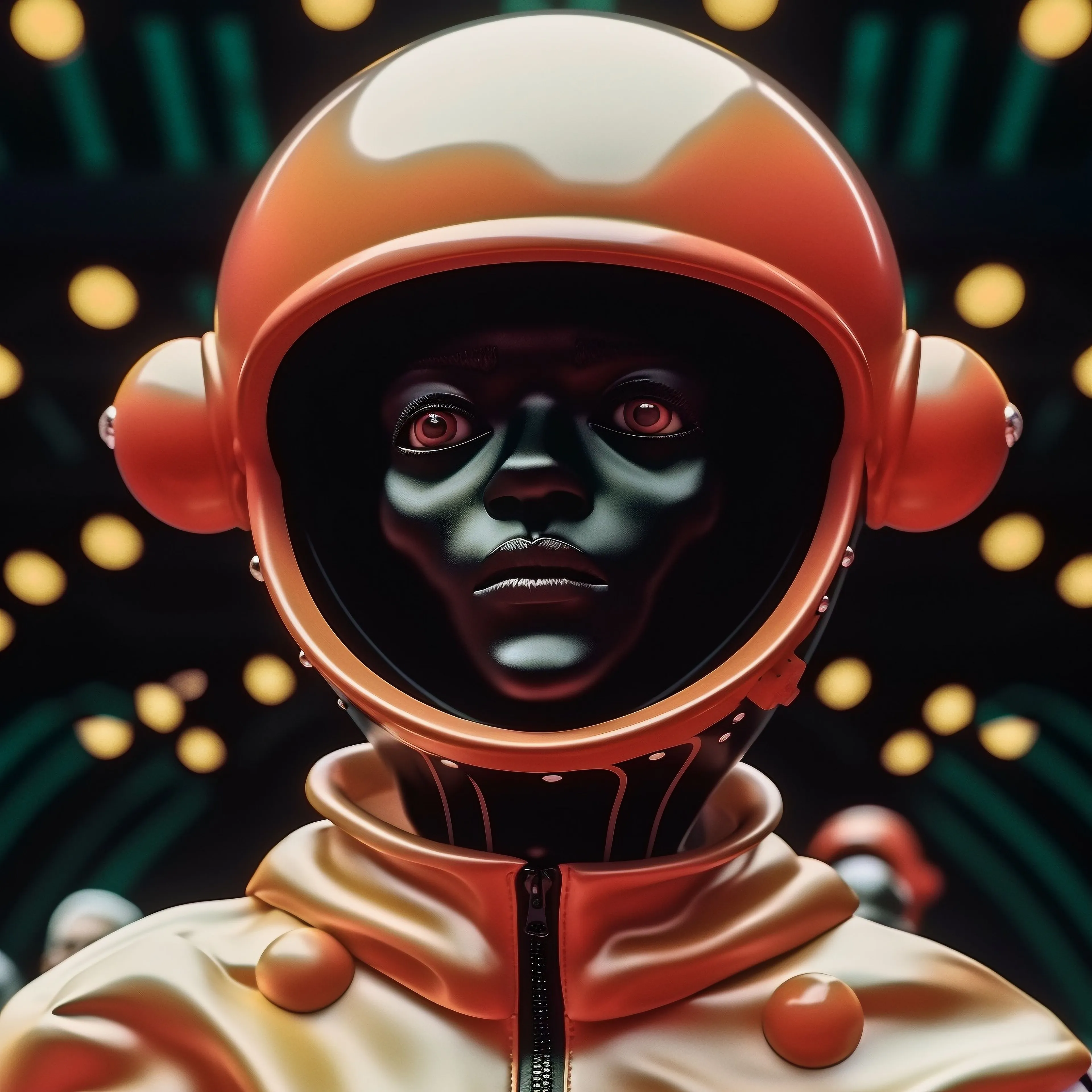 “‘The Idunnos,’ which I generated using Midjourney, shows beings that reside in between the nexus of everything and nothing. They stand as gatekeepers in the liminal space where light meets darkness, where silence meets sound, where the known and the unknown converge. They are the personification of the question mark, the embodiment of the undefined, the representatives of the unanswerable.” — Jah