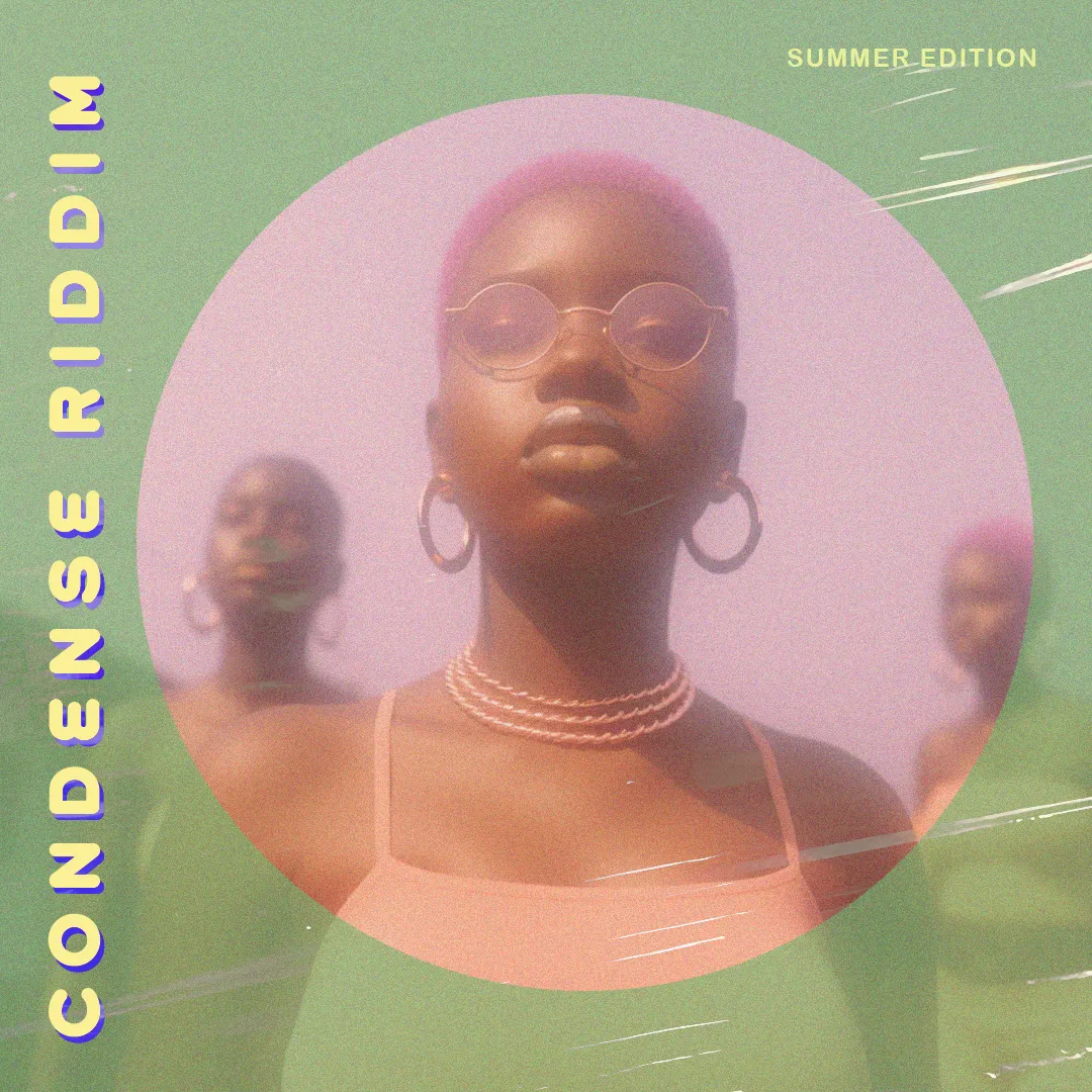 “It’s 2063 and I hear on the radio, “What you know about that Condense Riddim!”

Music starts to play.

“Summer Edition 2023!!!! We outside and we feeling nice.”

I rush to my closet and pull out a bent box of LPs. Brushing off a layer of dust I searched through, finding Jampuff Riddim, Tamarind Riddim…. I pull out a green vinyl with Condense Riddim written on the front.

The music on the radio intensifies and I close my eyes, finding myself in the middle of Broad Street. Pink hair, pink clothes, pink shoes to match, my friends and I walking down the street like it’s ours. Our hair bouncing with the beats, the sun illuminating our skin. That day we got a good deal from the man selling the newly released LPs on the street. “Tamarind juice! Peanut punch! Bottle water! If you get a vinyl you get a juice for free, if you get a juice you get a smile from me.”

“Summer Edition” was created to capture a time in history. It captures the same kind of excitement and memories that a dusty box of LPs in the corner of our aunts’ and uncles’ Caribbean home captures. I wanted to celebrate and showcase the beauty and visual expression that Caribbean street fashion has. By collaborating with AI, I pushed the limitations of AI’s understanding of “Caribbean style” and “Caribbean women” to create a range of women from different ethnicities, found in the Caribbean, and different styles of how they might dress, with an emphasis on color blocking.

Tamarind, Condense, and Jam puff riddim are releases of different dancehall riddims for this “Summer Edition” record.” — Zoe Osborne