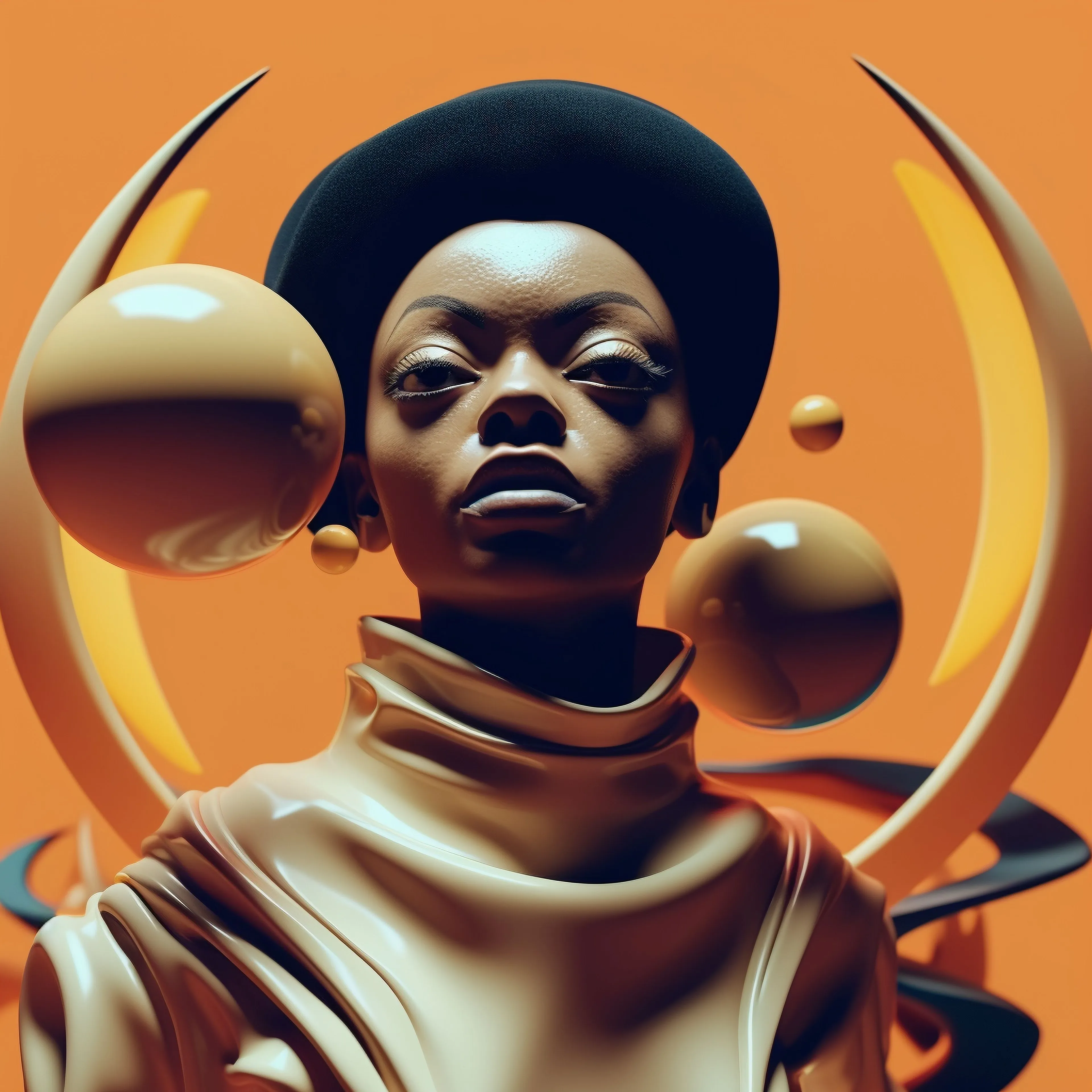 “‘The Idunnos,’ which I generated using Midjourney, shows beings that reside in between the nexus of everything and nothing. They stand as gatekeepers in the liminal space where light meets darkness, where silence meets sound, where the known and the unknown converge. They are the personification of the question mark, the embodiment of the undefined, the representatives of the unanswerable.” — Jah