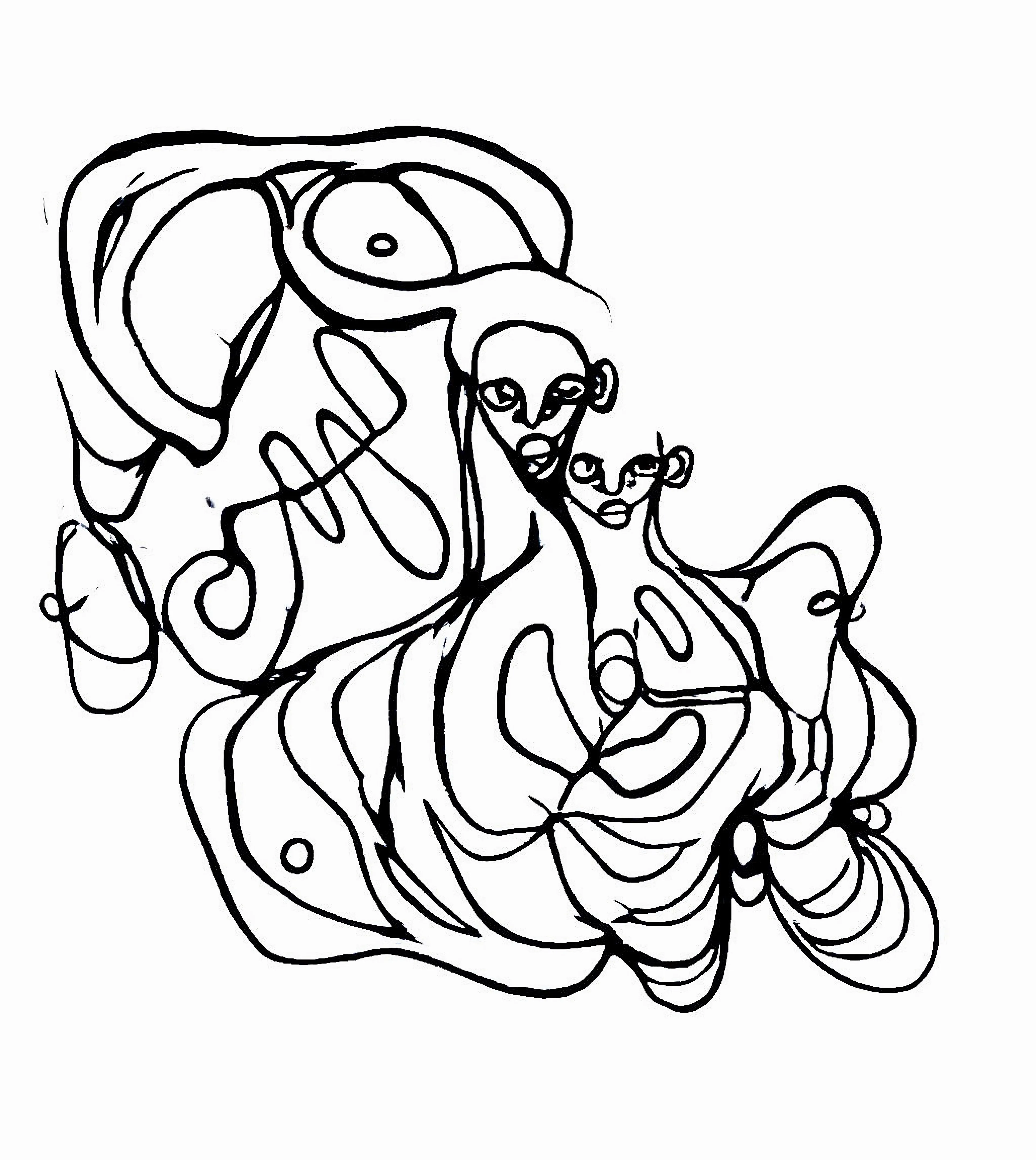 “‘Proof of Spirit — Act II’ is the second installment of my longitudinal art exploration on the concept of Àshe via the Proof of Spirit series, which was first unveiled at La Biennale di Venezia 2022. Àshe is characterized by intuitively drawn, fluid lines that flow in and out of each other, forming a nexus of distinct patterns, discernible beings, hidden motifs, and embedded symbols. The style borrows its name and philosophy from the Yoruba concept of Àshe, which represents the life energy that animates all that exists, and that connects us all as one.

I began the series by creating 1,024 handmade Àshe drawings on paper, which were scanned and then used as the dataset for training a machine learning algorithm. This was done to investigate a number of different questions, principally whether or not the machine could be imbued with the “spiritual intelligence” of Àshe and then create work in my likeness. A selection of the initial results of the training were then exhibited at The Ghana Pavilion of La Biennale, via an installation of a robotic arm, which drew the machine learning interpretations of Àshe live, every single day during the course of the exhibition.

‘Proof of Spirit — Act II’ also features a curated set of the first results of the ML training, and will be the first time people can actually digitally collect work from the Àshe series, which began in 2014. It serves as a significant milestone for the ongoing project, as it makes its way into the cryptoverse. And as Àshe keeps evolving as a visual language and body of work investigating the concepts of change and oneness, expect it to continue its metamorphosis as it absorbs, reconstitutes, and reimagines all that flows through it.” — Afroscope